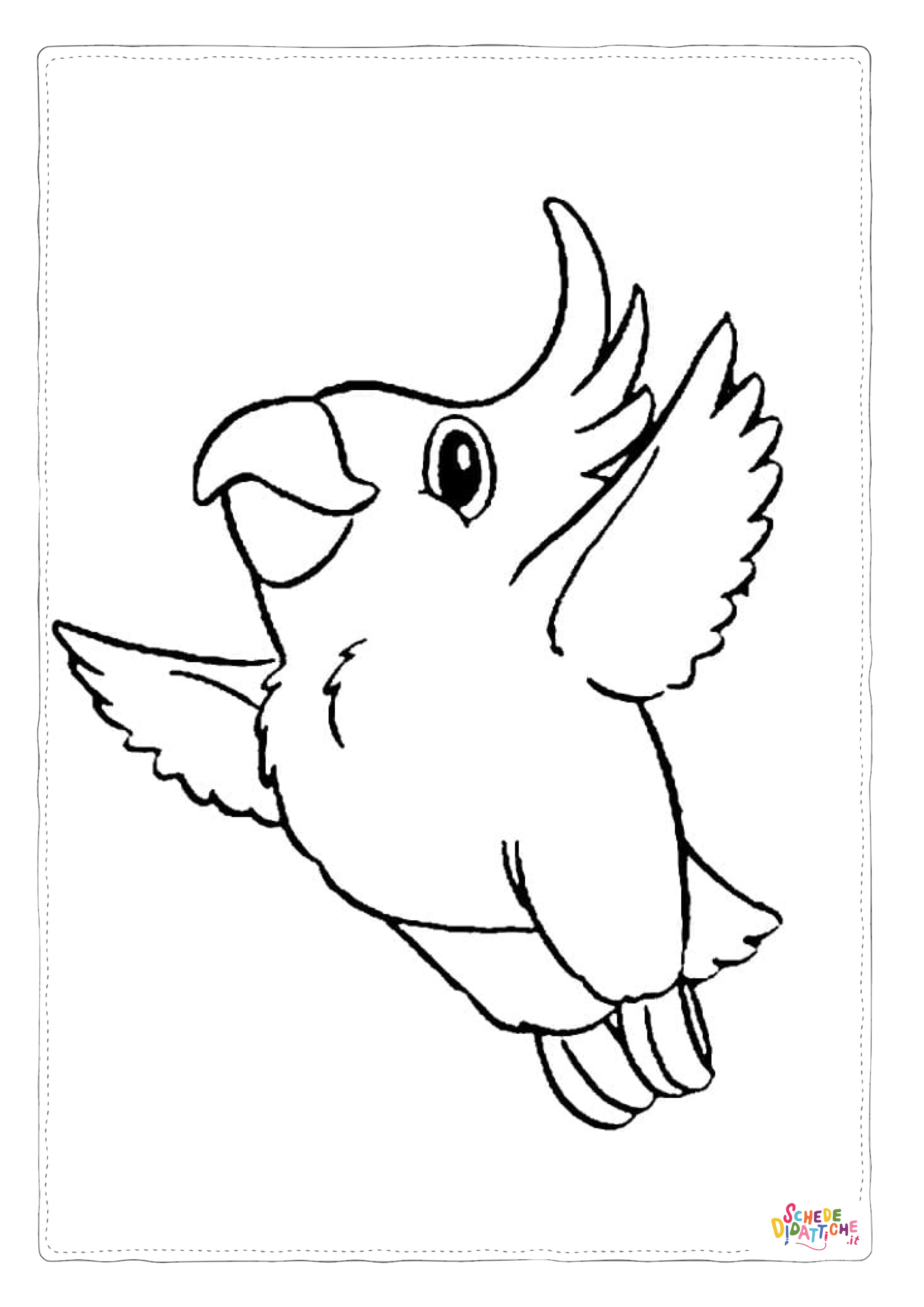 Disegno "Disegno di pappagallo da stampare e colorare 51" Disegno di pappagallo da stampare e colorare 51