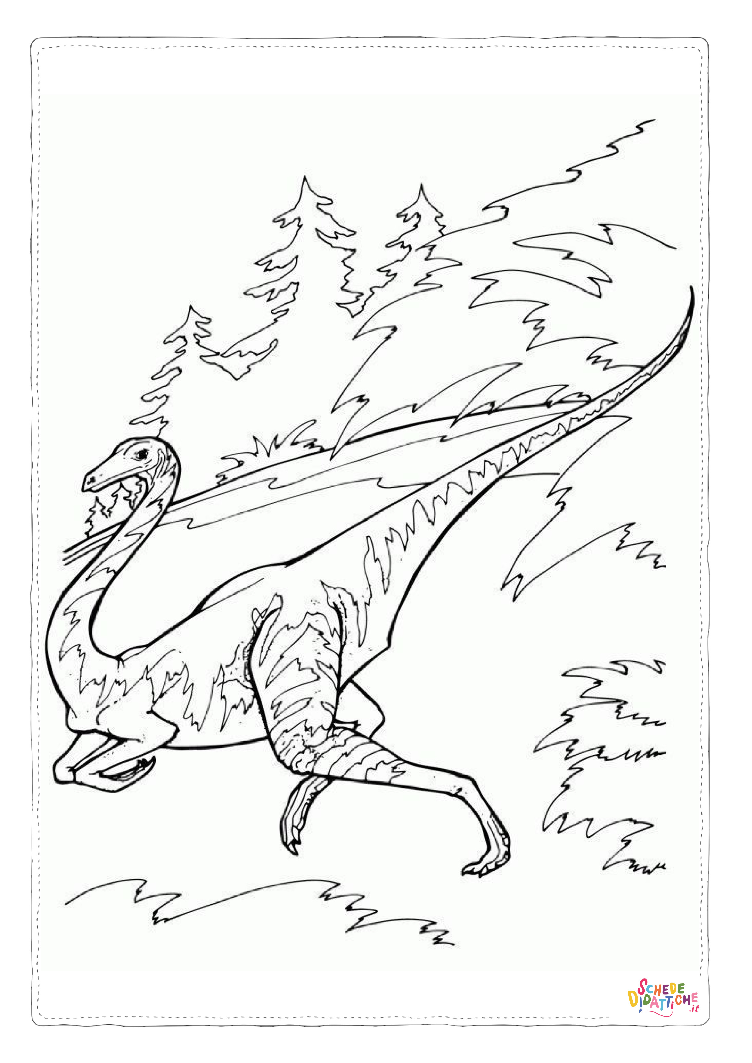 Disegno "Disegno di Velociraptor da stampare e colorare 25" Disegno di Velociraptor da stampare e colorare 25