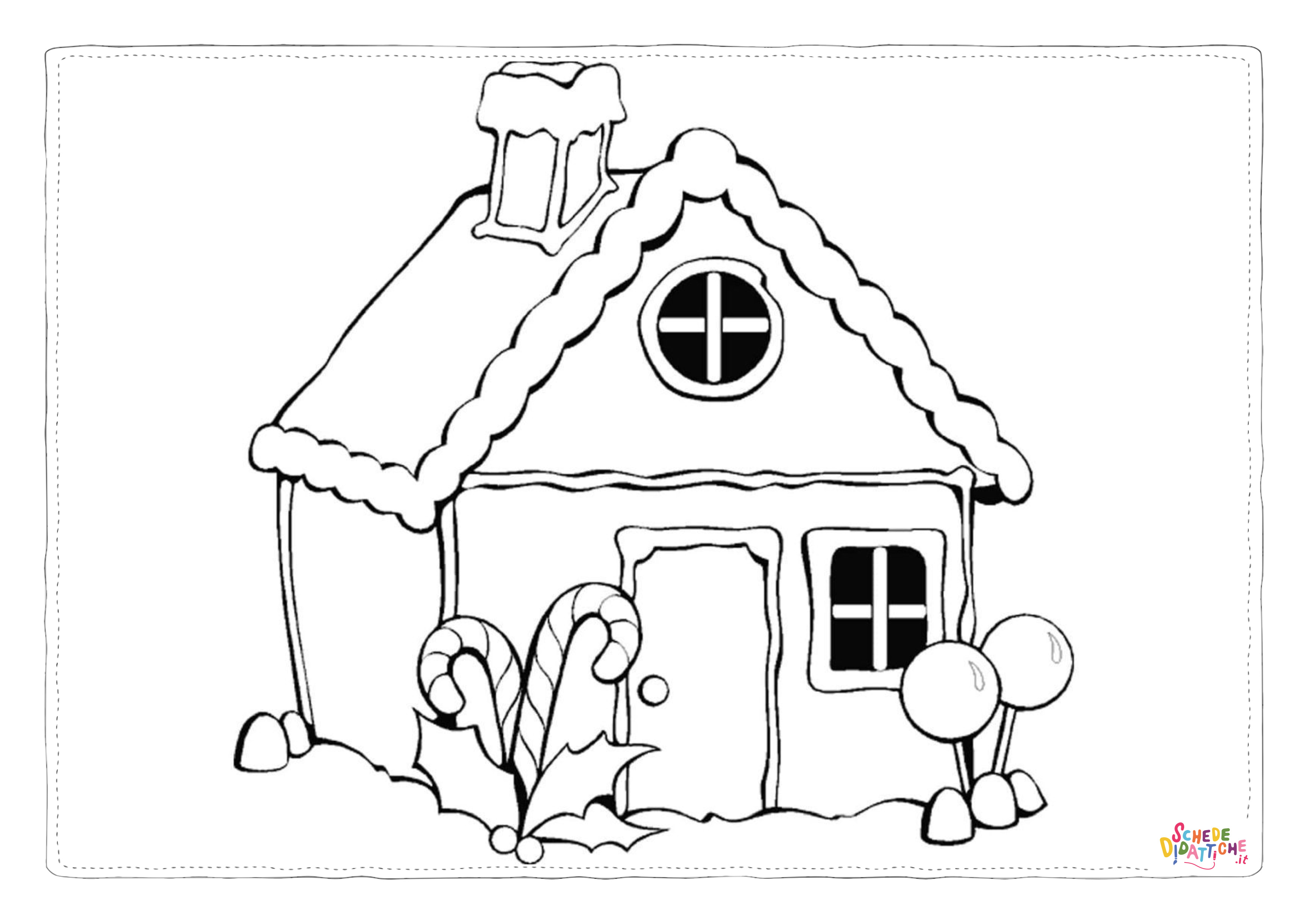 Disegno "Disegno di Casetta di marzapane da stampare e colorare 26" Disegno di Casetta di marzapane da stampare e colorare 26