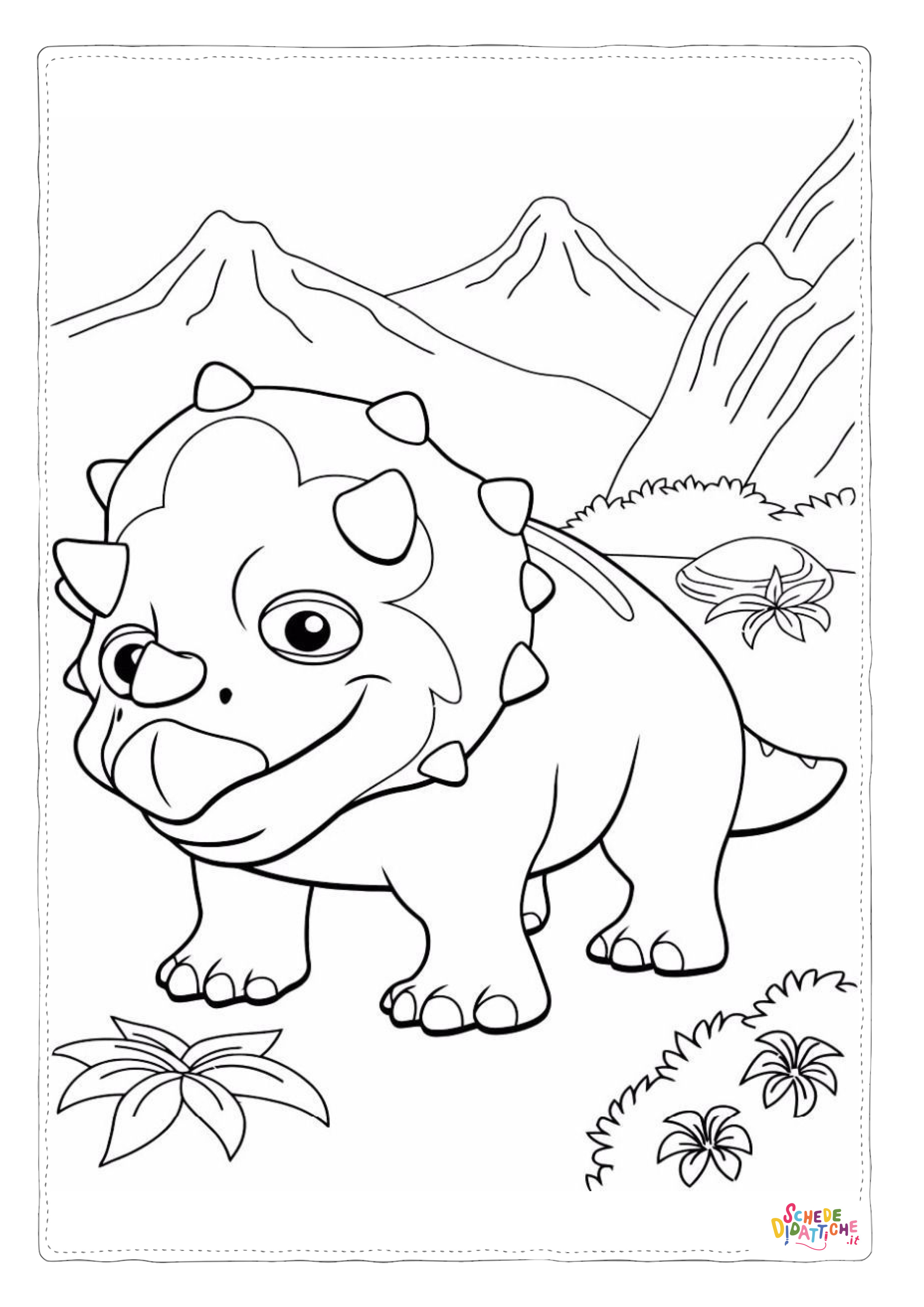 Disegno di Triceratopo da stampare e colorare 63