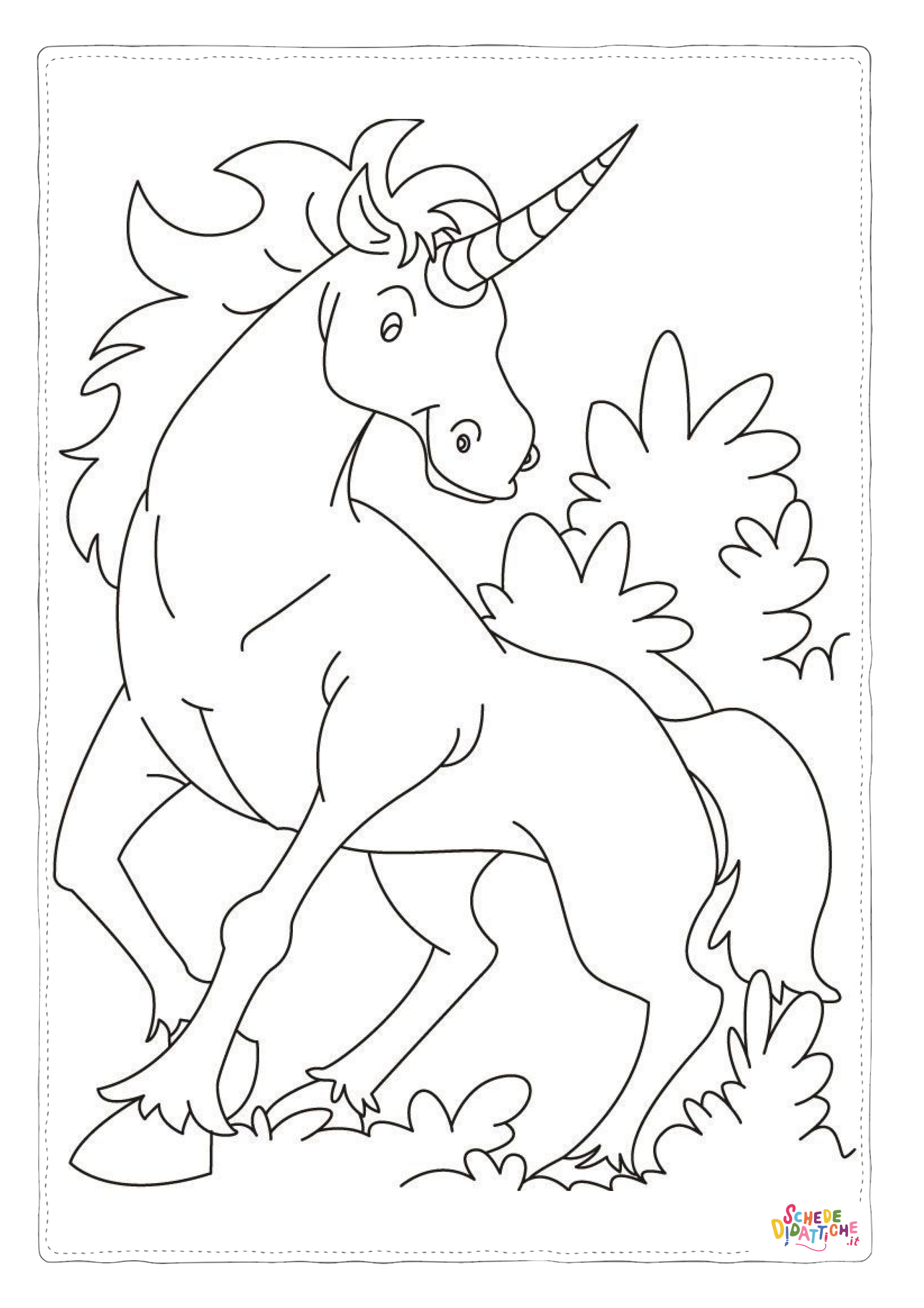 Disegno "Disegno di unicorno da stampare e colorare 24" Disegno di unicorno da stampare e colorare 24
