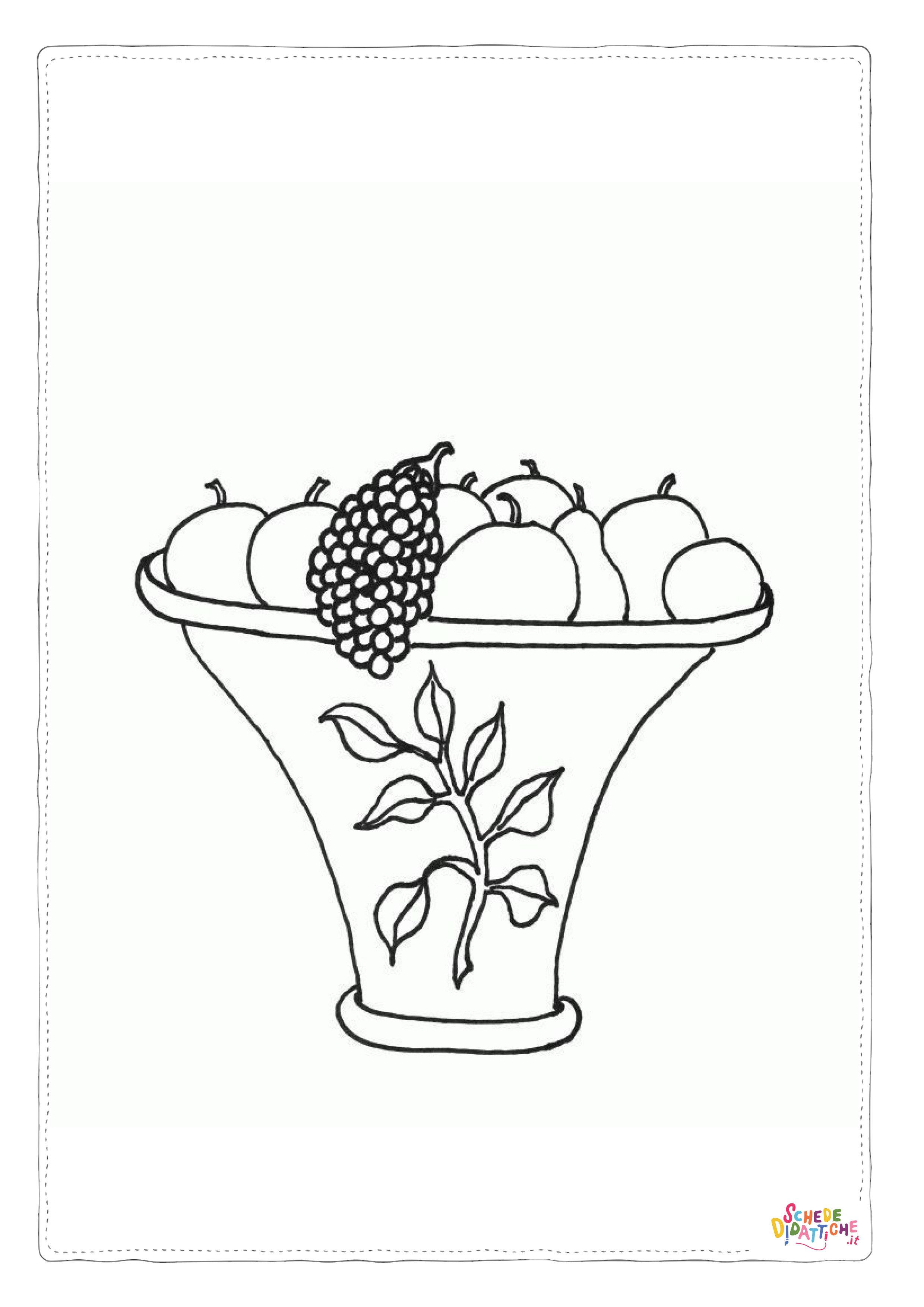 Disegno di cesto di frutta da stampare e colorare 45