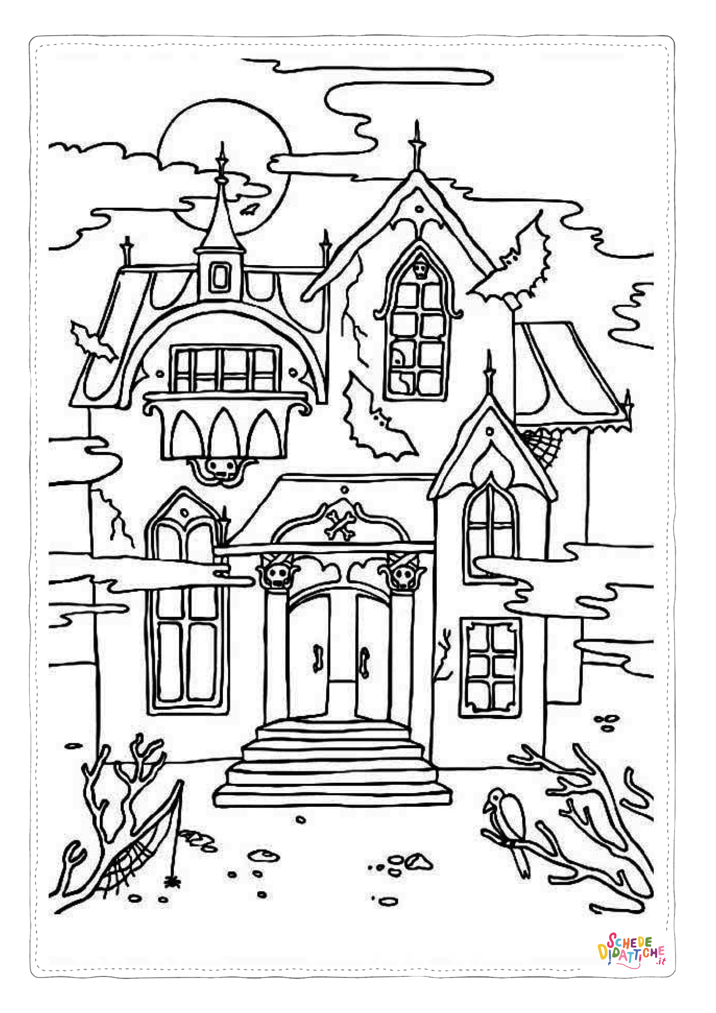 Disegno "Disegno di casa infestata da stampare e colorare 21" Disegno di casa infestata da stampare e colorare 21