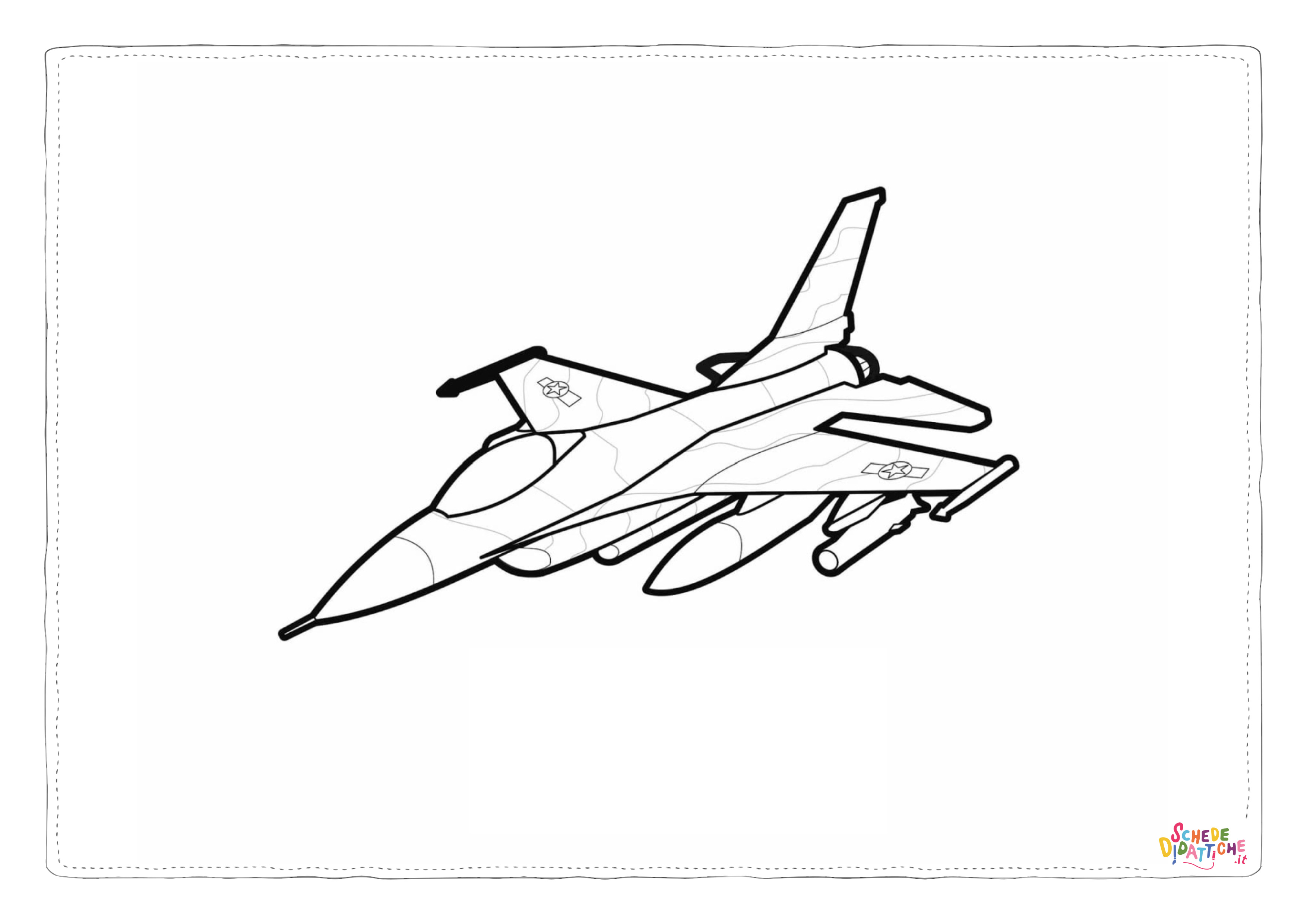 Disegno di aereo militare da stampare e colorare 71
