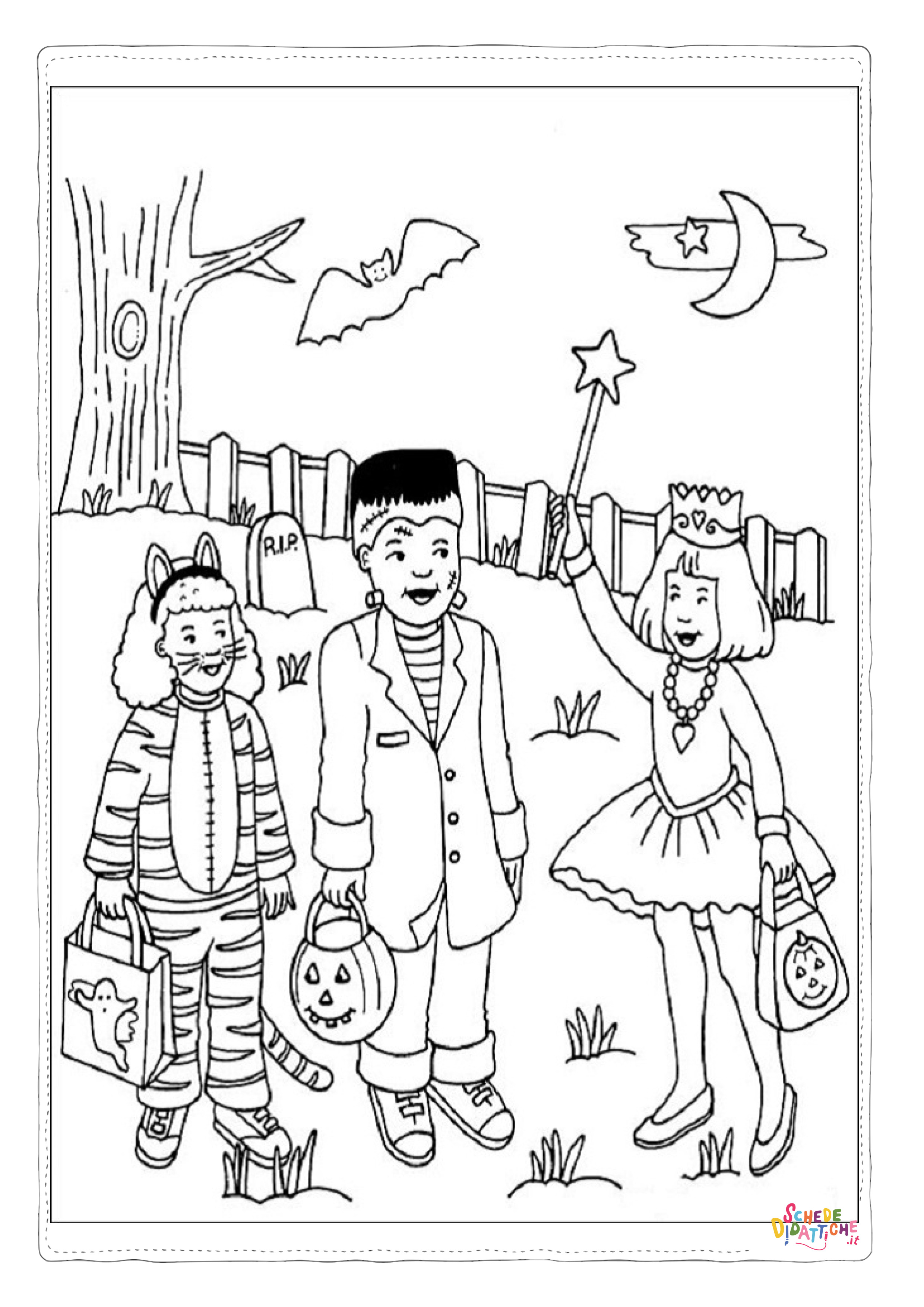 Disegno "Disegno di bambino ad Halloween da stampare e colorare 11" Disegno di bambino ad Halloween da stampare e colorare 11