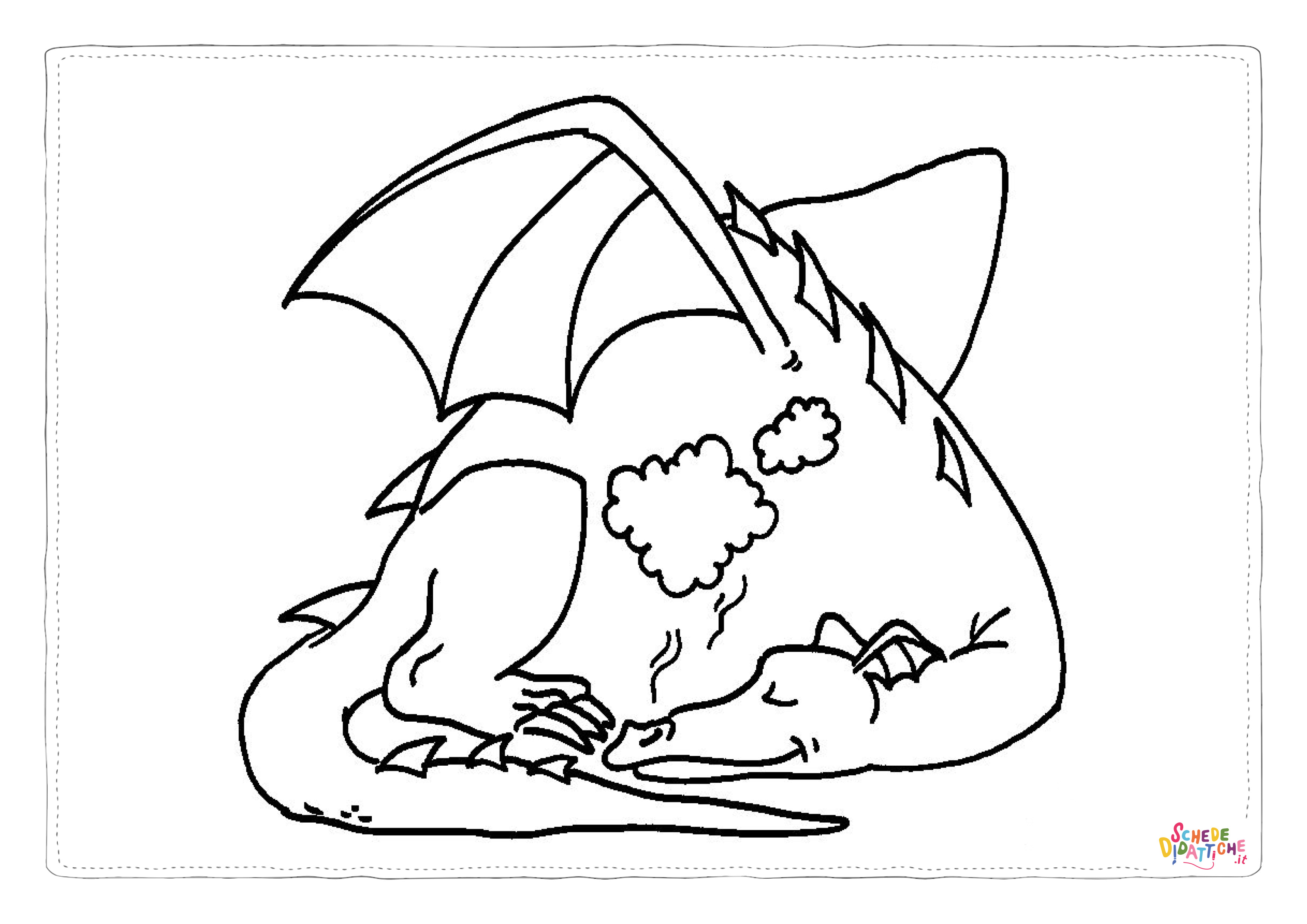 Disegno "Disegno di dragone da stampare e colorare 9" Disegno di dragone da stampare e colorare 9