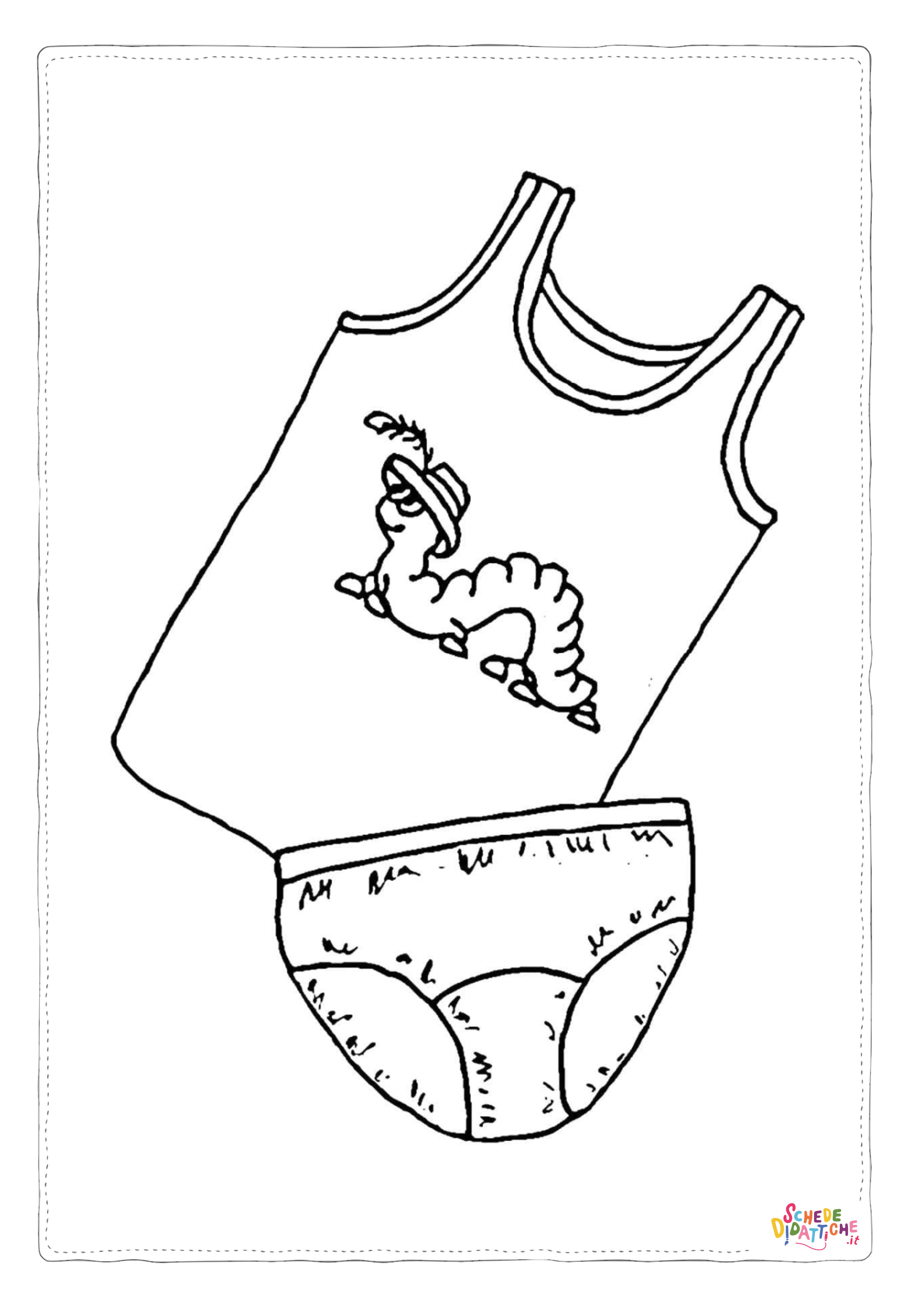 Disegno di biancheria intima da stampare e colorare 1