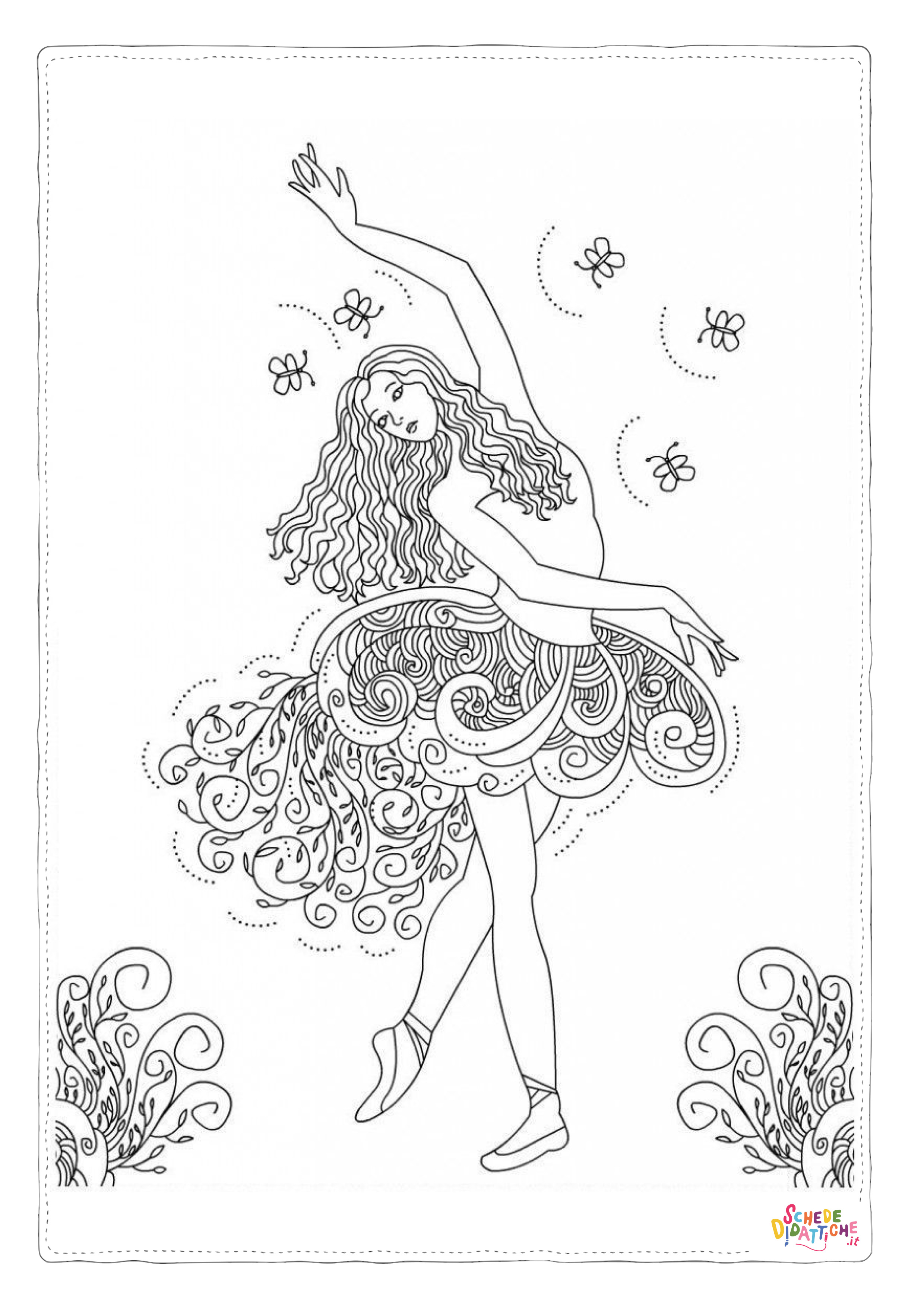 Disegno "Disegno di danza da stampare e colorare 14" Disegno di danza da stampare e colorare 14