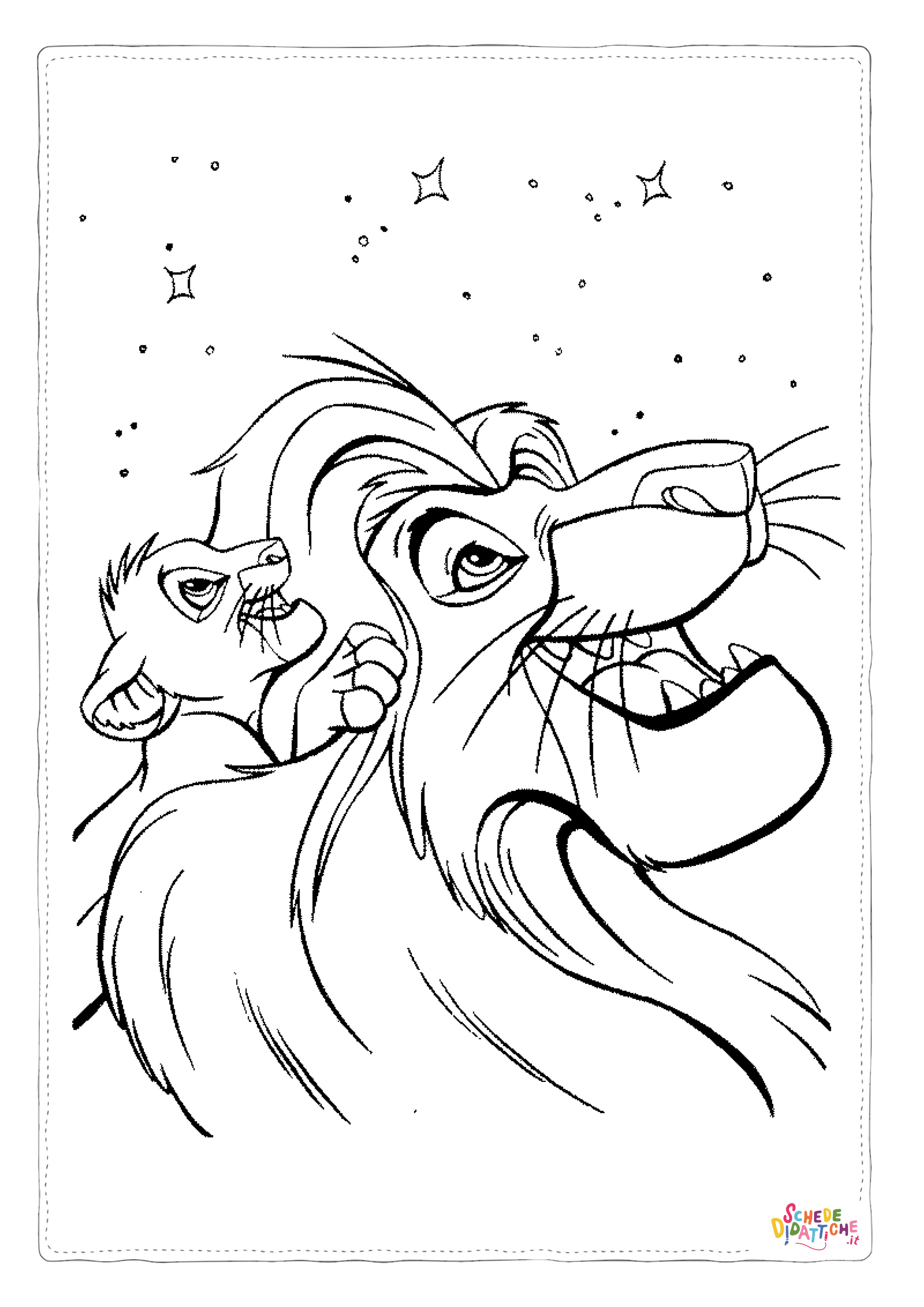 Disegno "Disegno di Re Leone da stampare e colorare 210" Disegno di Re Leone da stampare e colorare 210