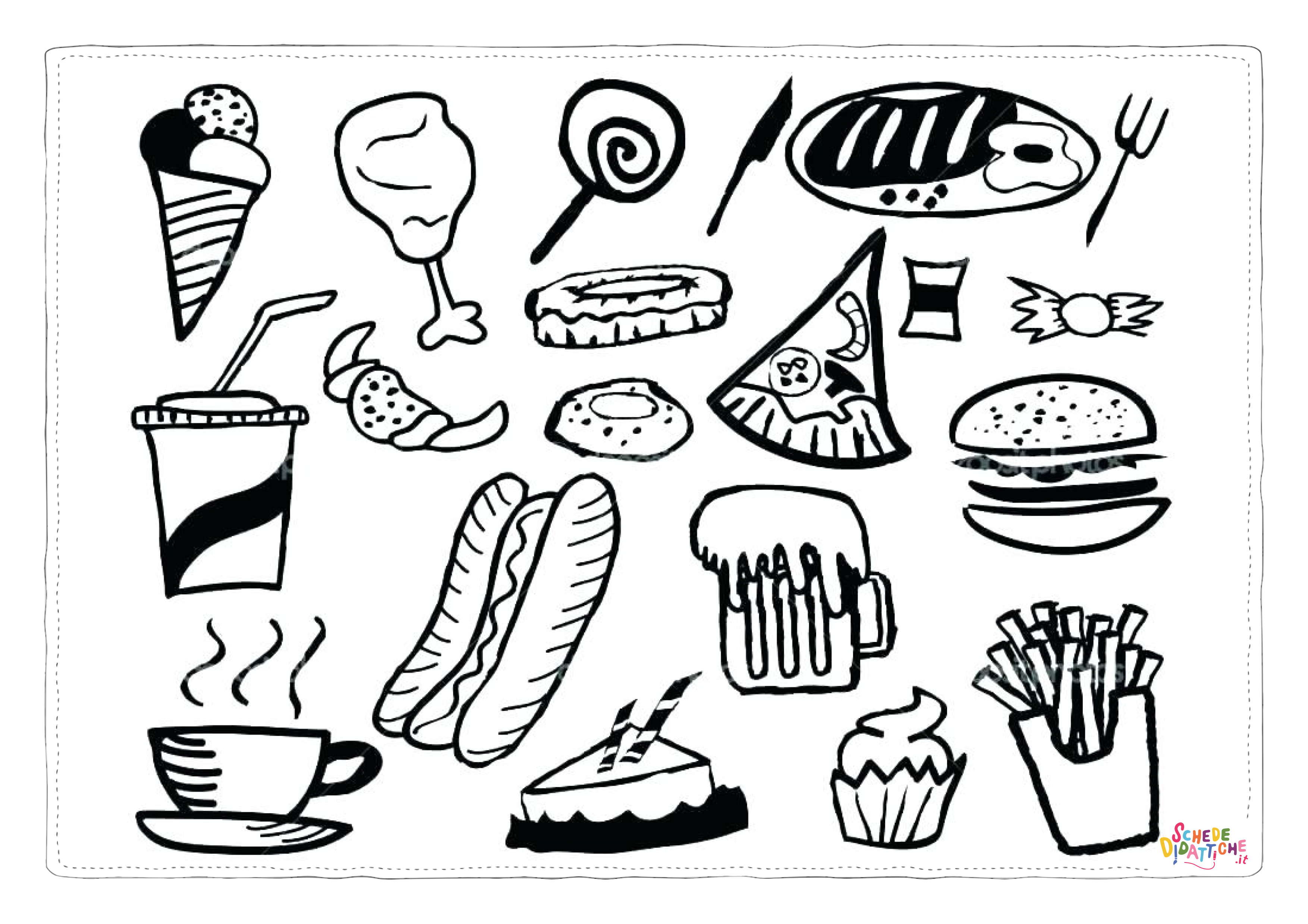 Disegno "Disegno di fast food da stampare e colorare 28" Disegno di fast food da stampare e colorare 28