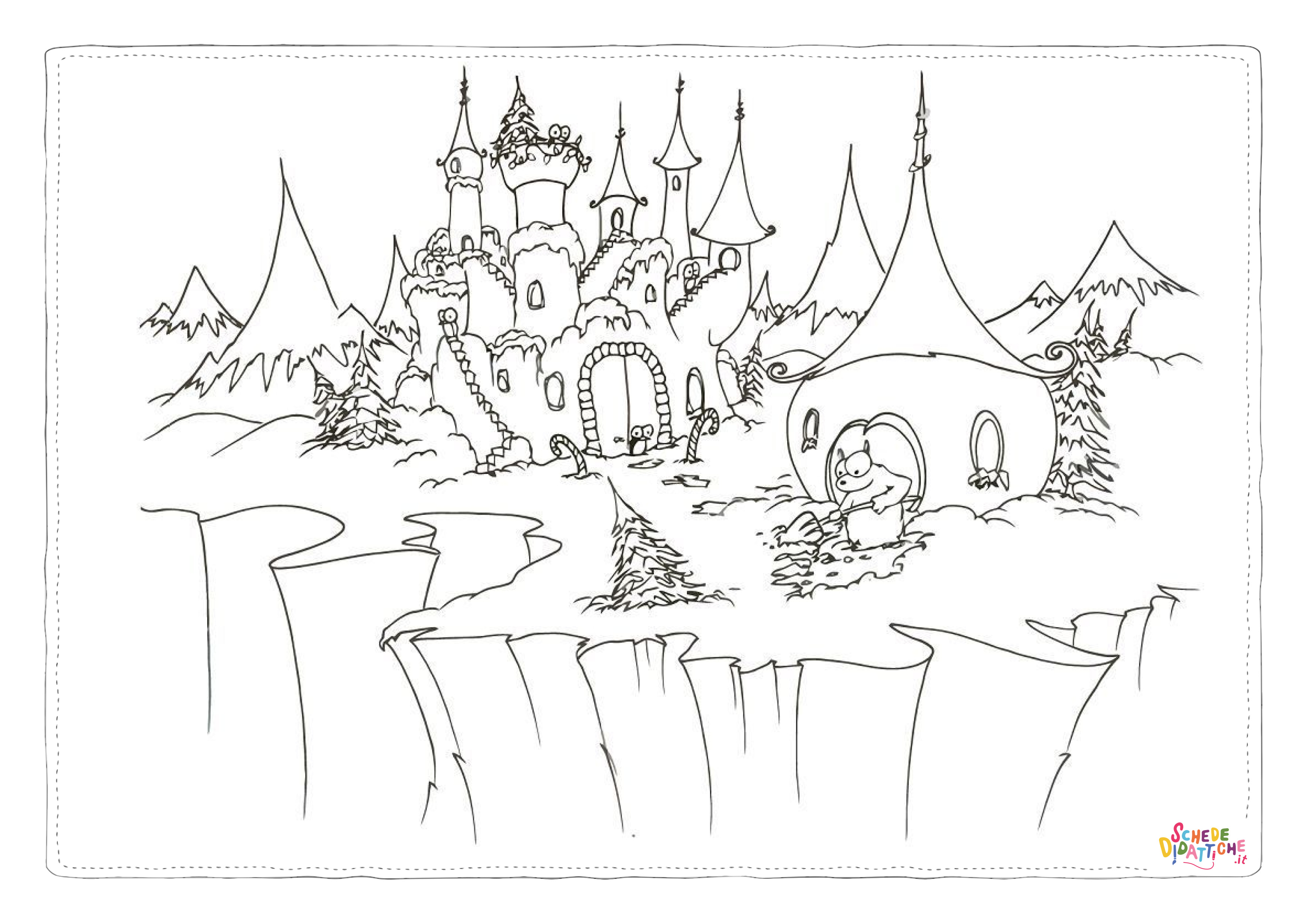 Disegno "Disegno di paesaggio da stampare e colorare 13" Disegno di paesaggio da stampare e colorare 13