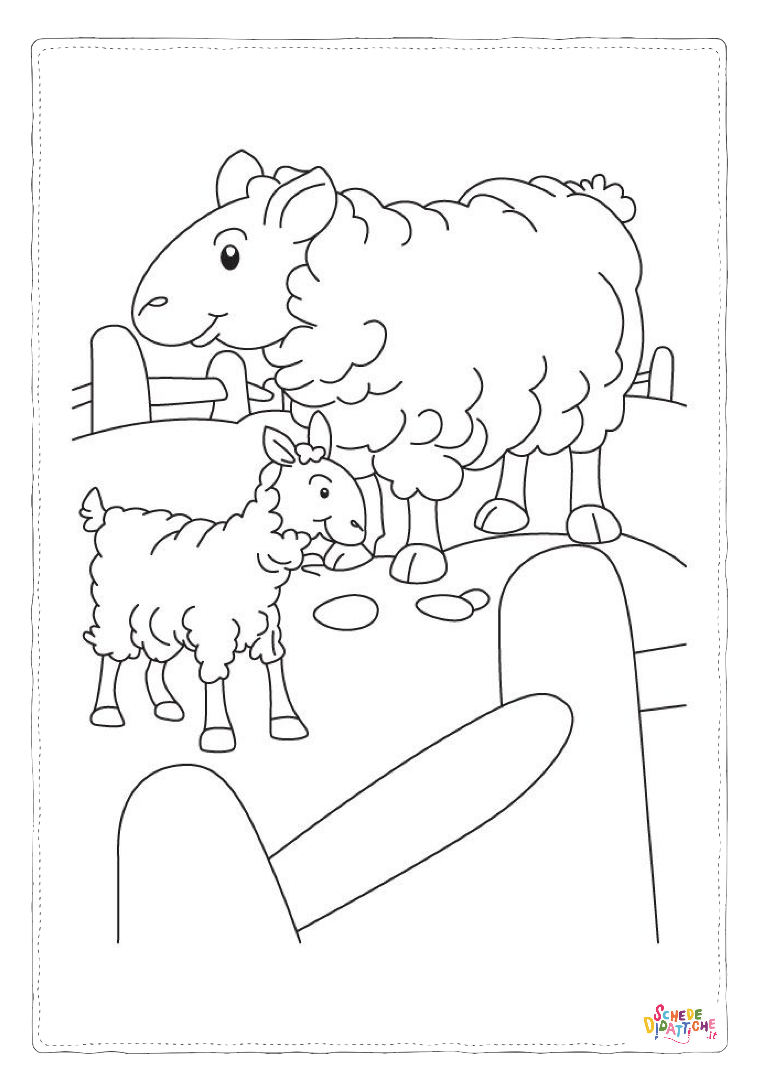 Disegno "Disegno di pecora da stampare e colorare 53" Disegno di pecora da stampare e colorare 53