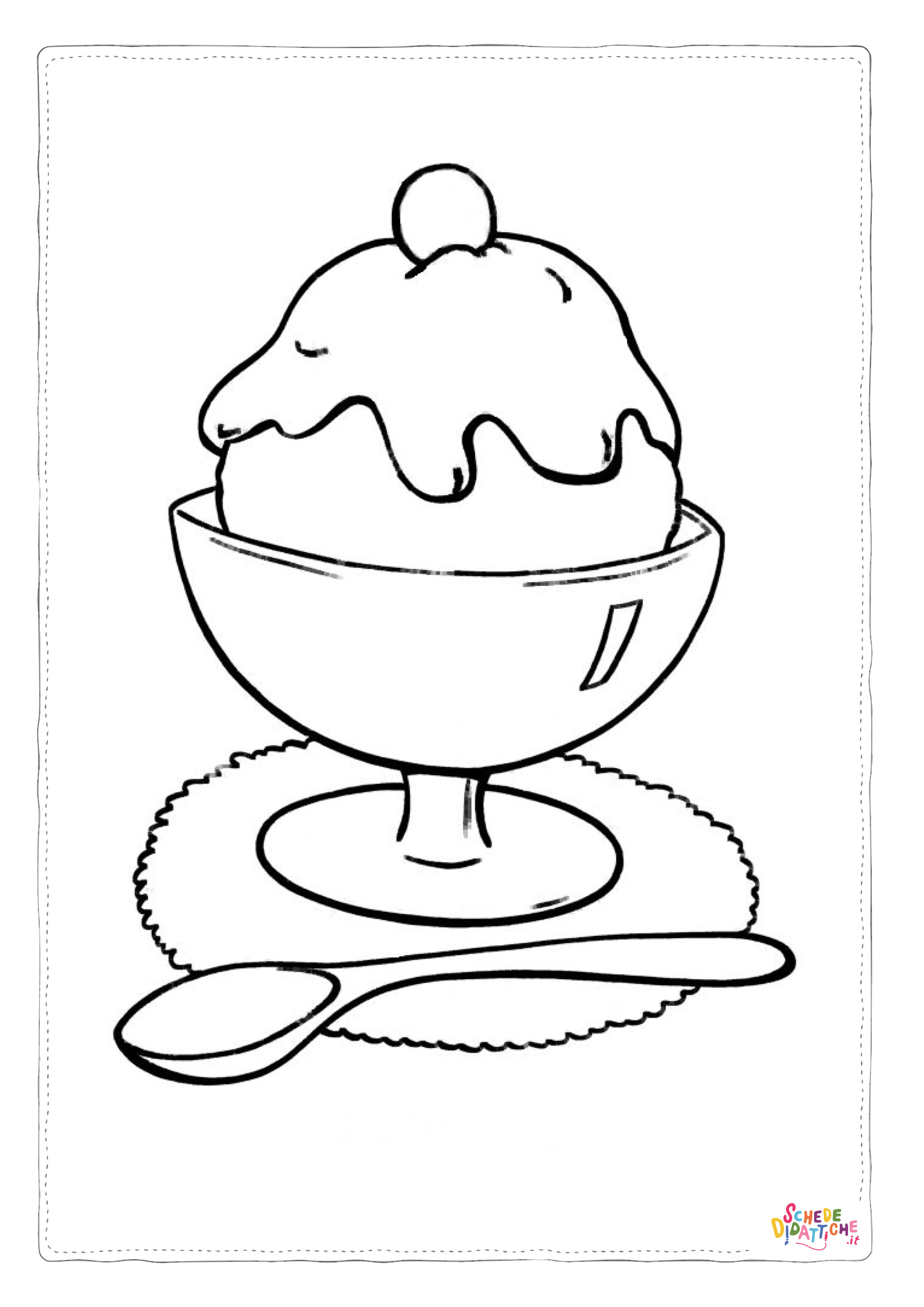 Disegno "Disegno di gelato da stampare e colorare 49" Disegno di gelato da stampare e colorare 49