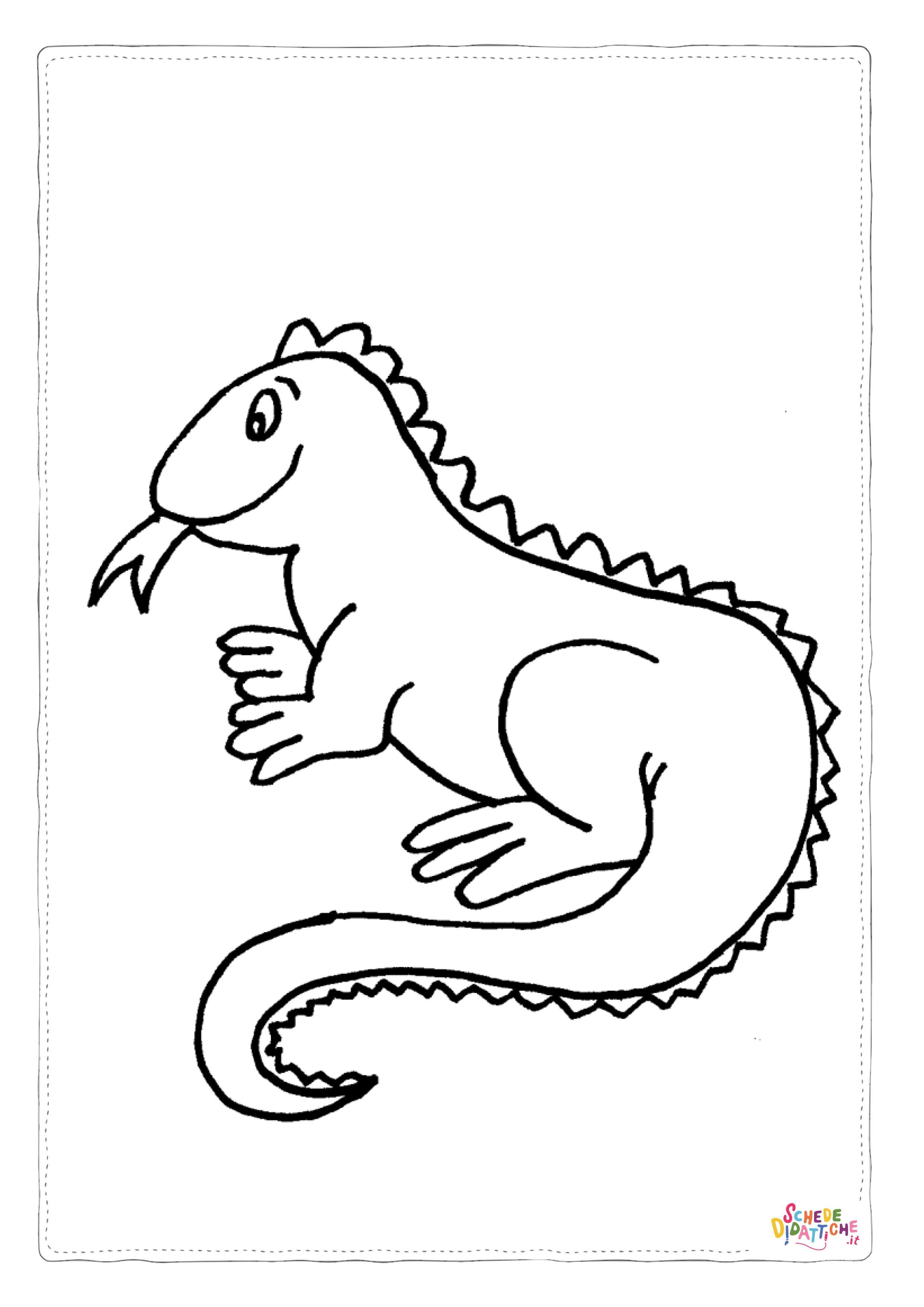Disegno di iguana da stampare e colorare 2