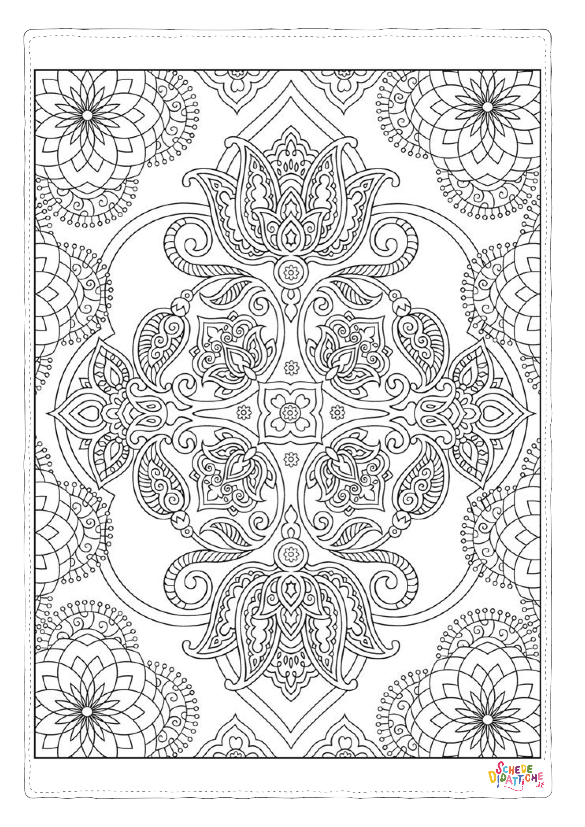 Disegno "Disegno di mandala da stampare e colorare 1045" Disegno di mandala da stampare e colorare 1045
