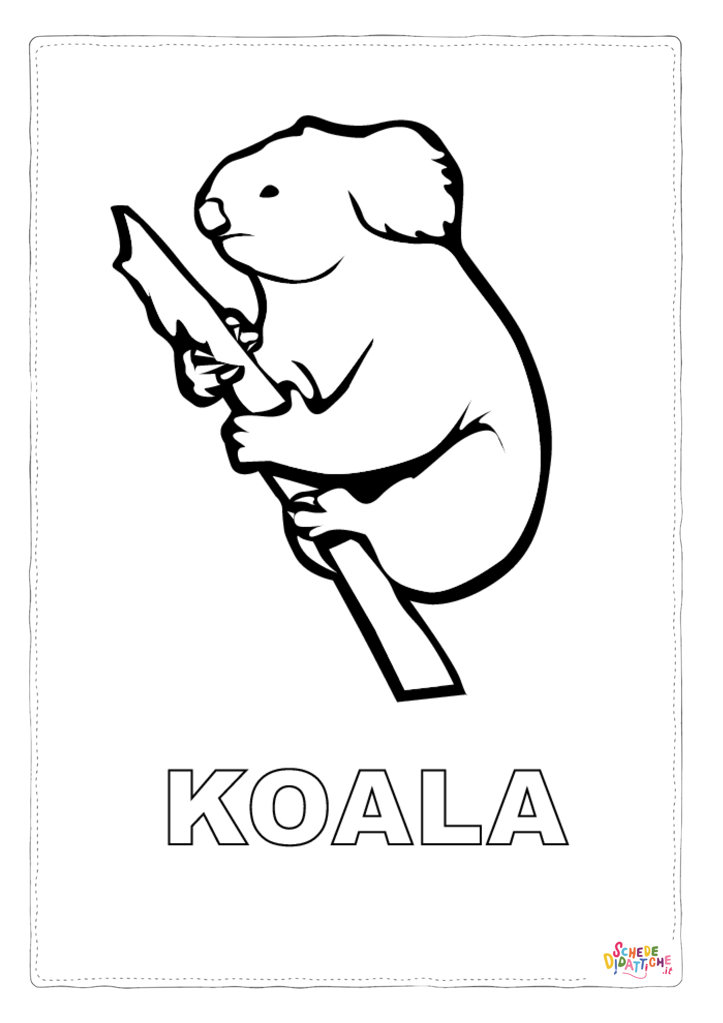 Disegno "Disegno di koala da stampare e colorare 6" Disegno di koala da stampare e colorare 6
