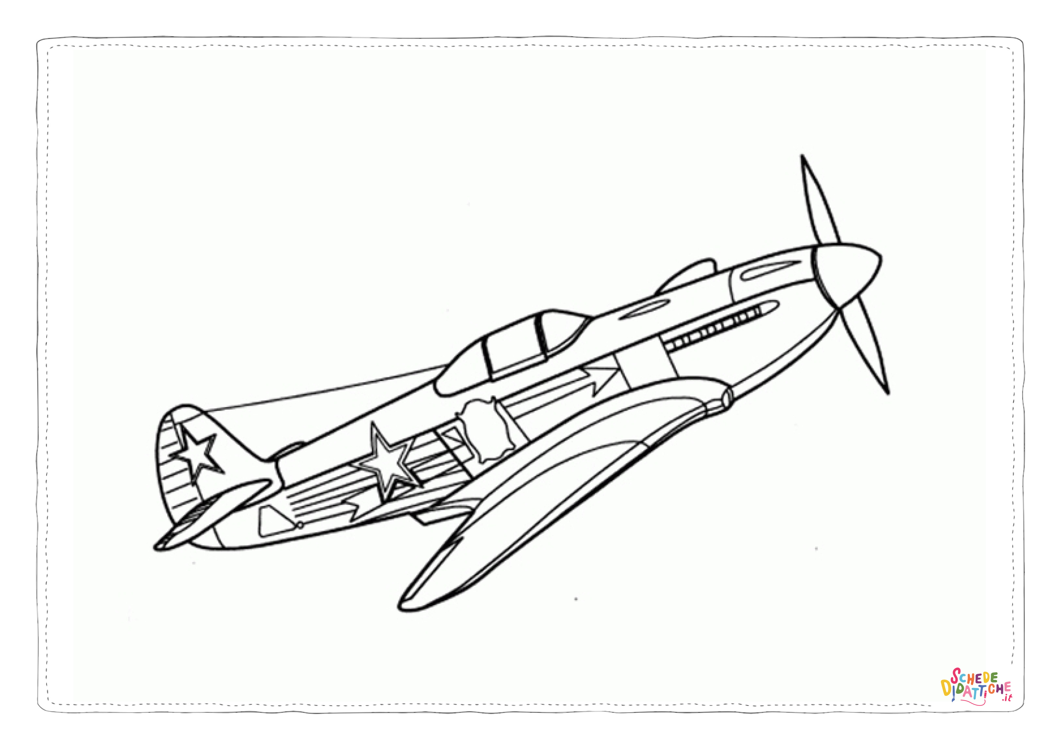 Disegno "Disegno di aereo militare da stampare e colorare 10" Disegno di aereo militare da stampare e colorare 10