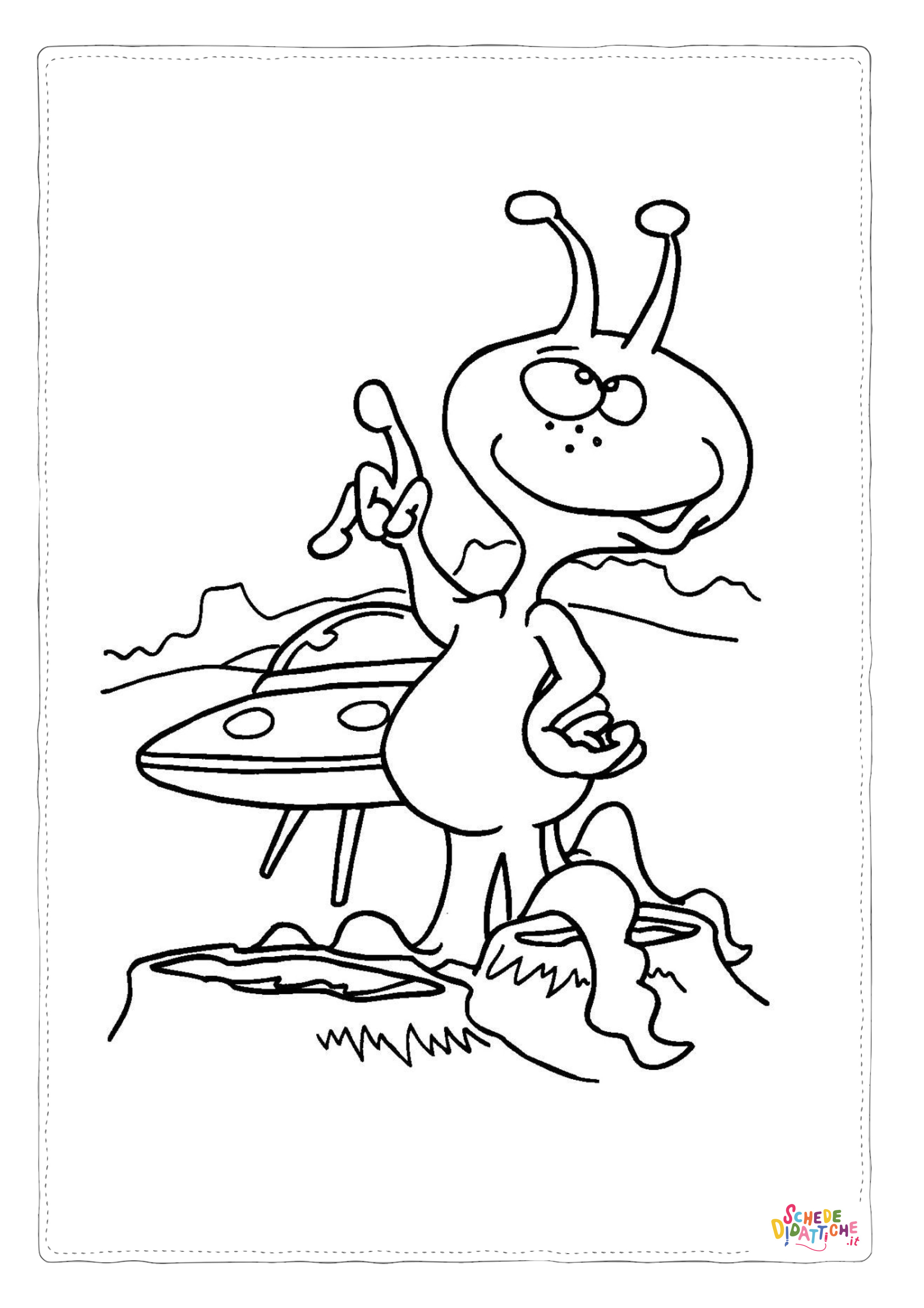 Disegno "Disegno di alieno da stampare e colorare 4" Disegno di alieno da stampare e colorare 4
