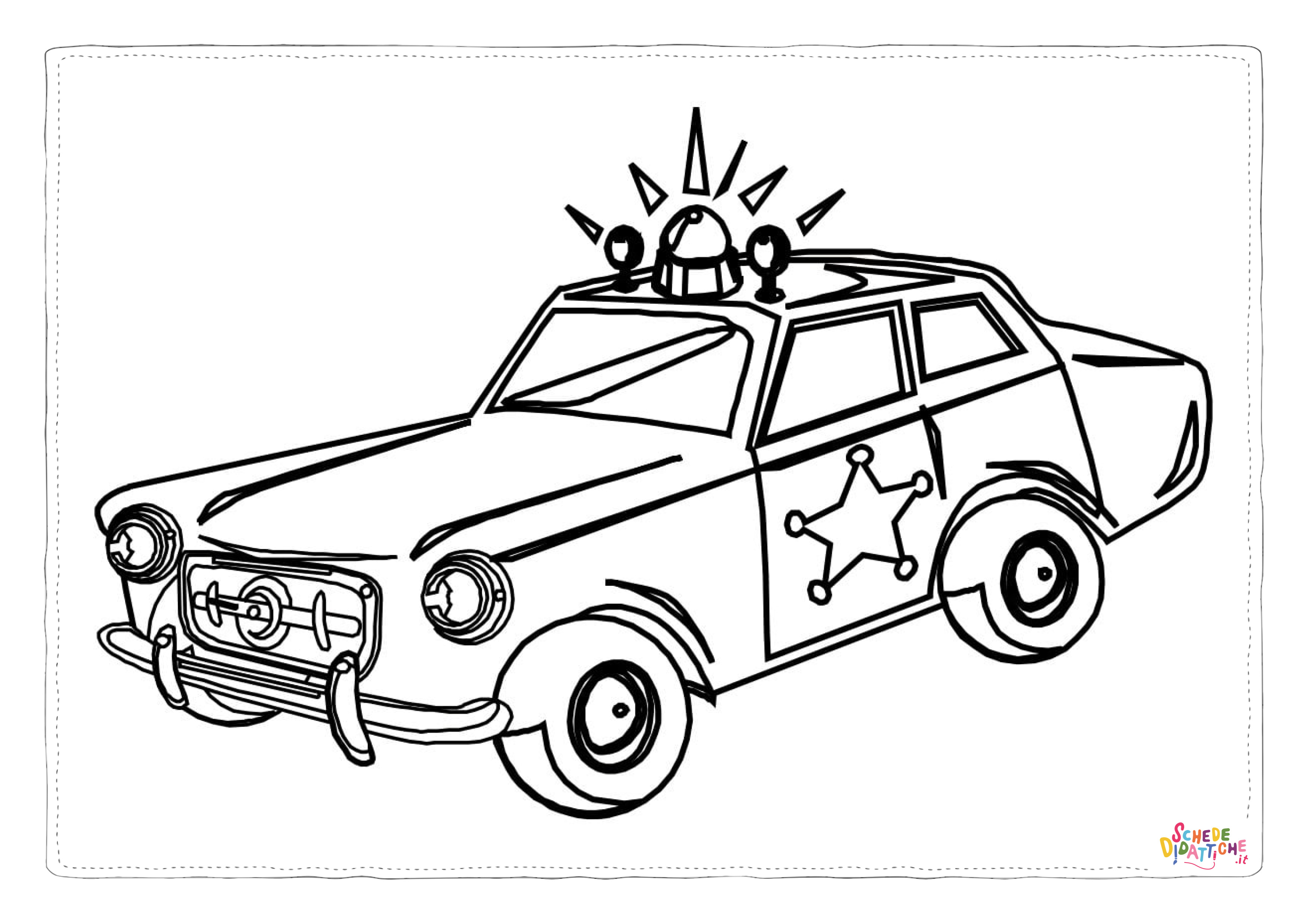 Disegno "Disegno di auto della polizia da stampare e colorare 14" Disegno di auto della polizia da stampare e colorare 14