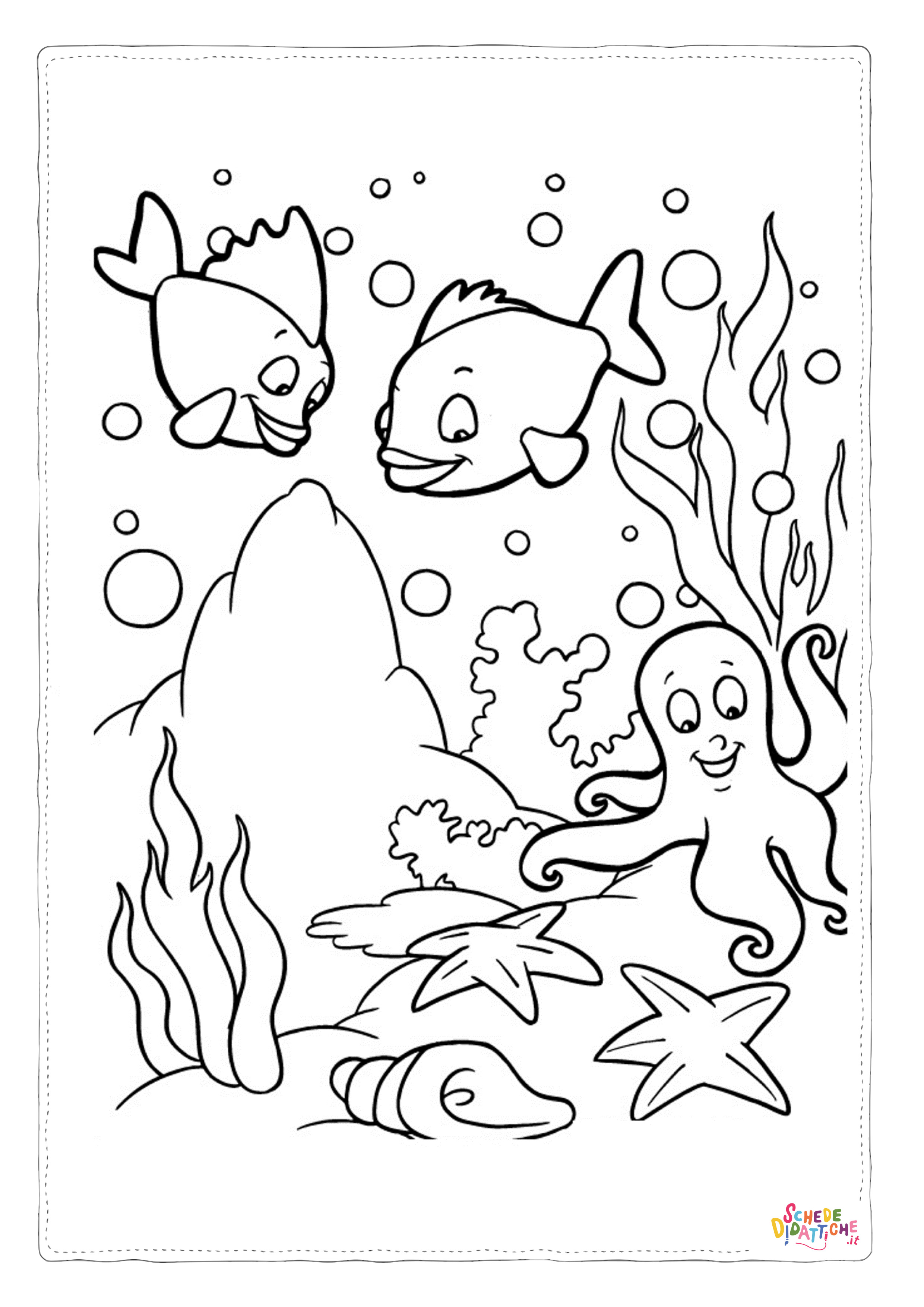 Disegno "Disegno di pesce da stampare e colorare 105" Disegno di pesce da stampare e colorare 105