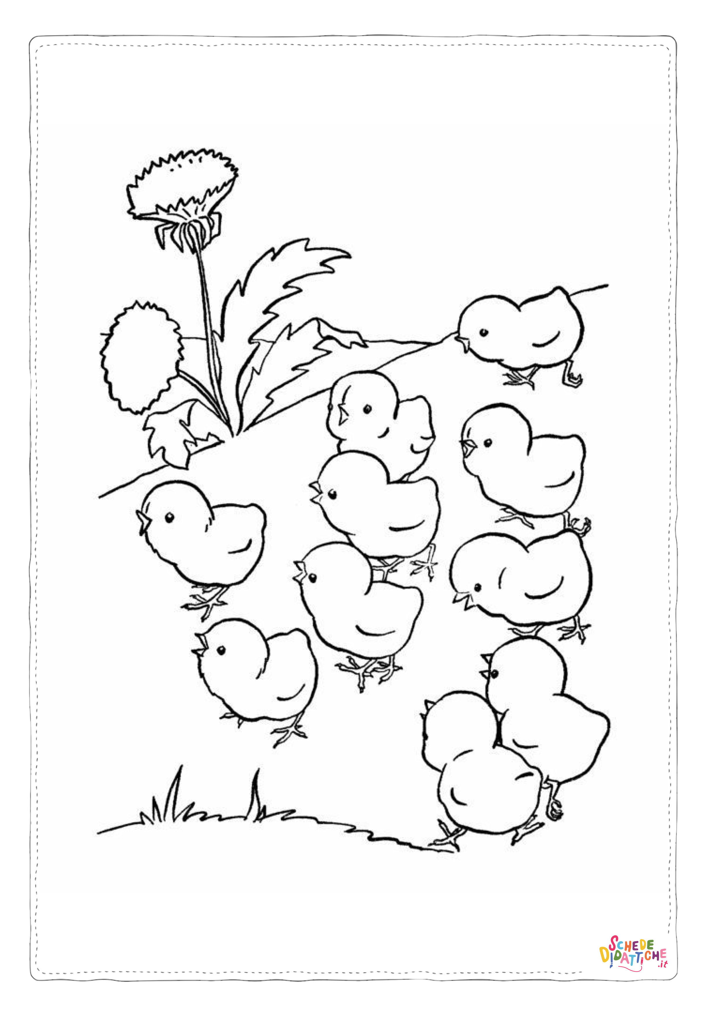 Disegno "Disegno di pulcino da stampare e colorare 33" Disegno di pulcino da stampare e colorare 33