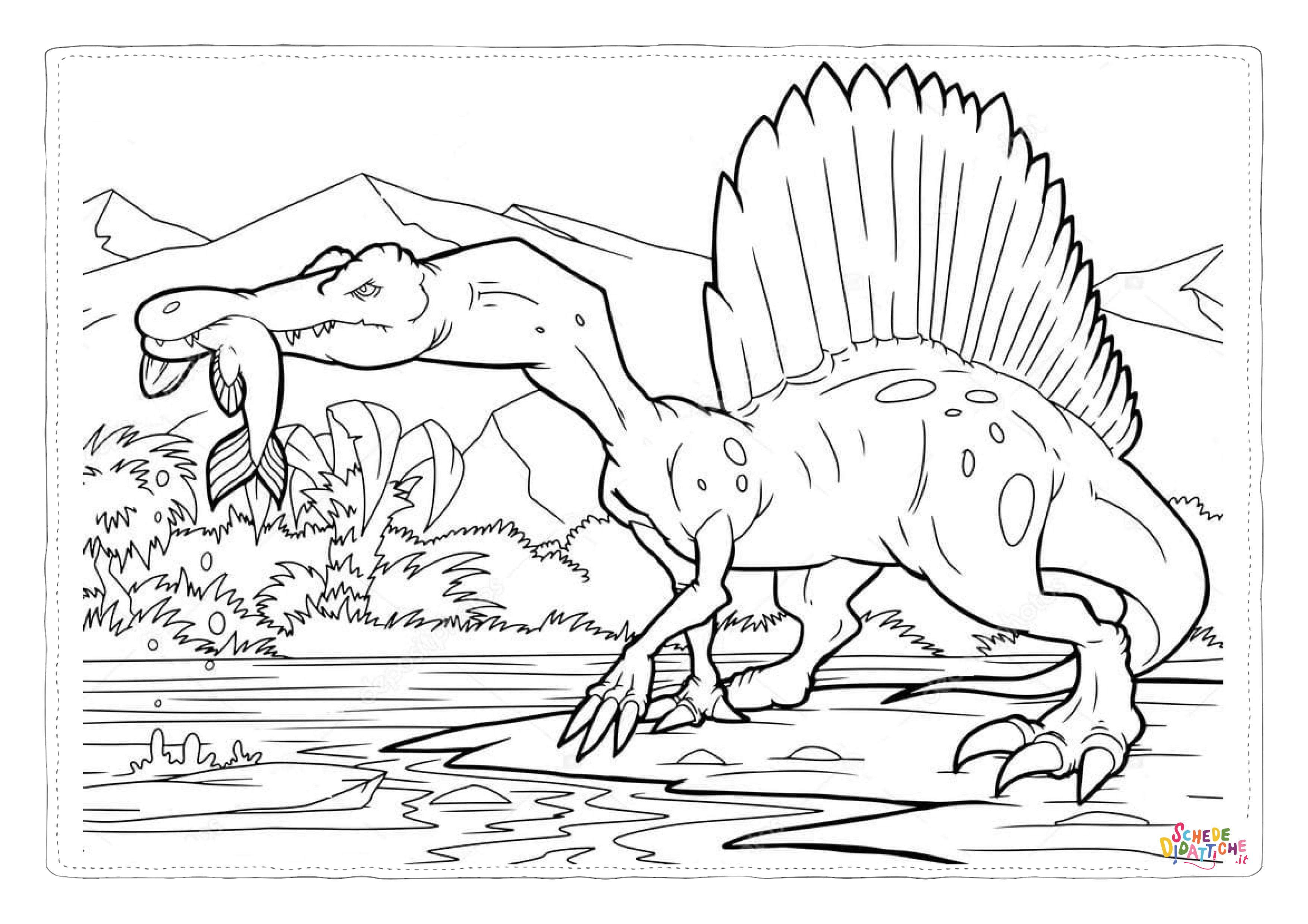 Disegno "Disegno di Spinosauro da stampare e colorare 19" Disegno di Spinosauro da stampare e colorare 19