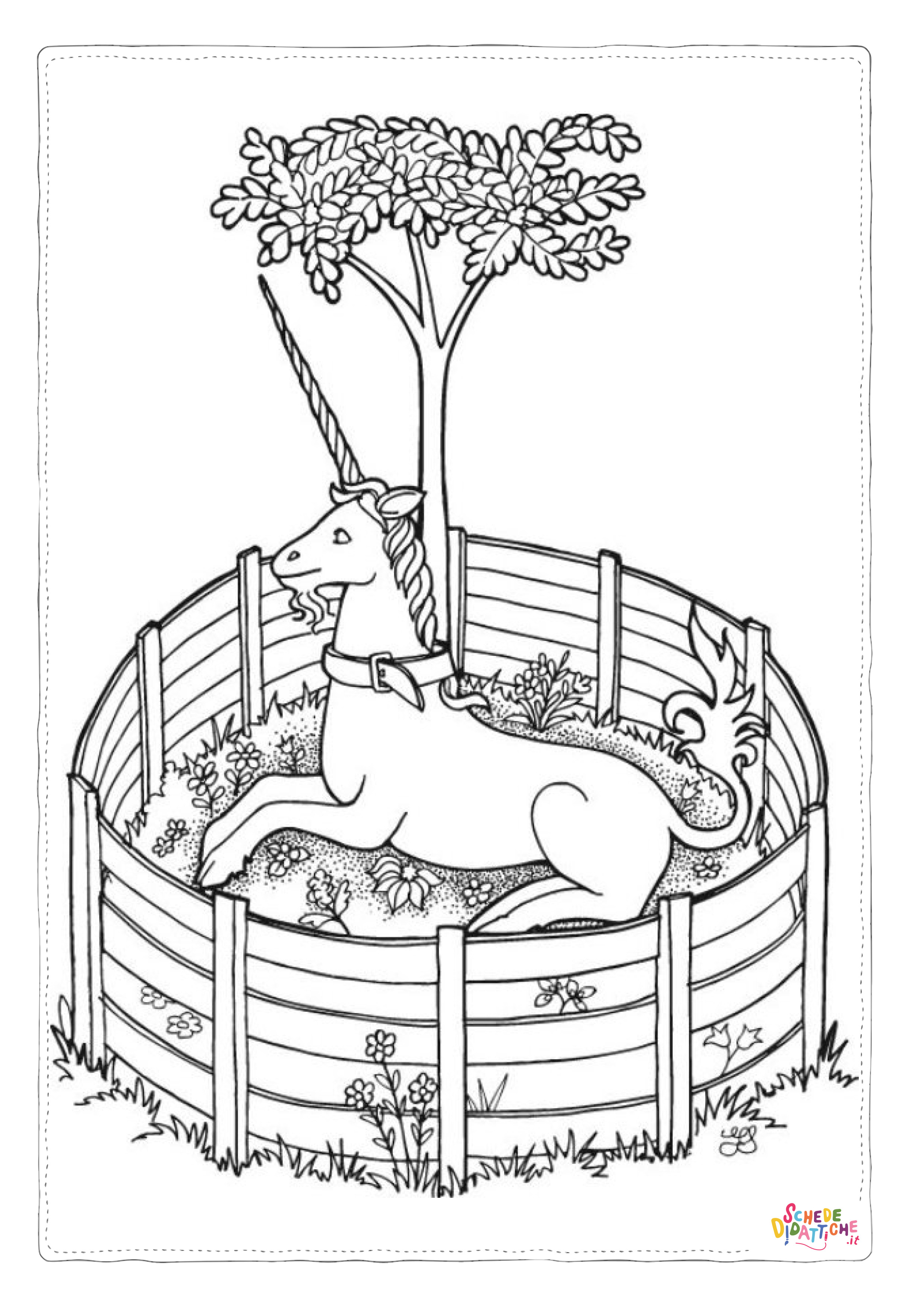 Disegno "Disegno di unicorno da stampare e colorare 127" Disegno di unicorno da stampare e colorare 127