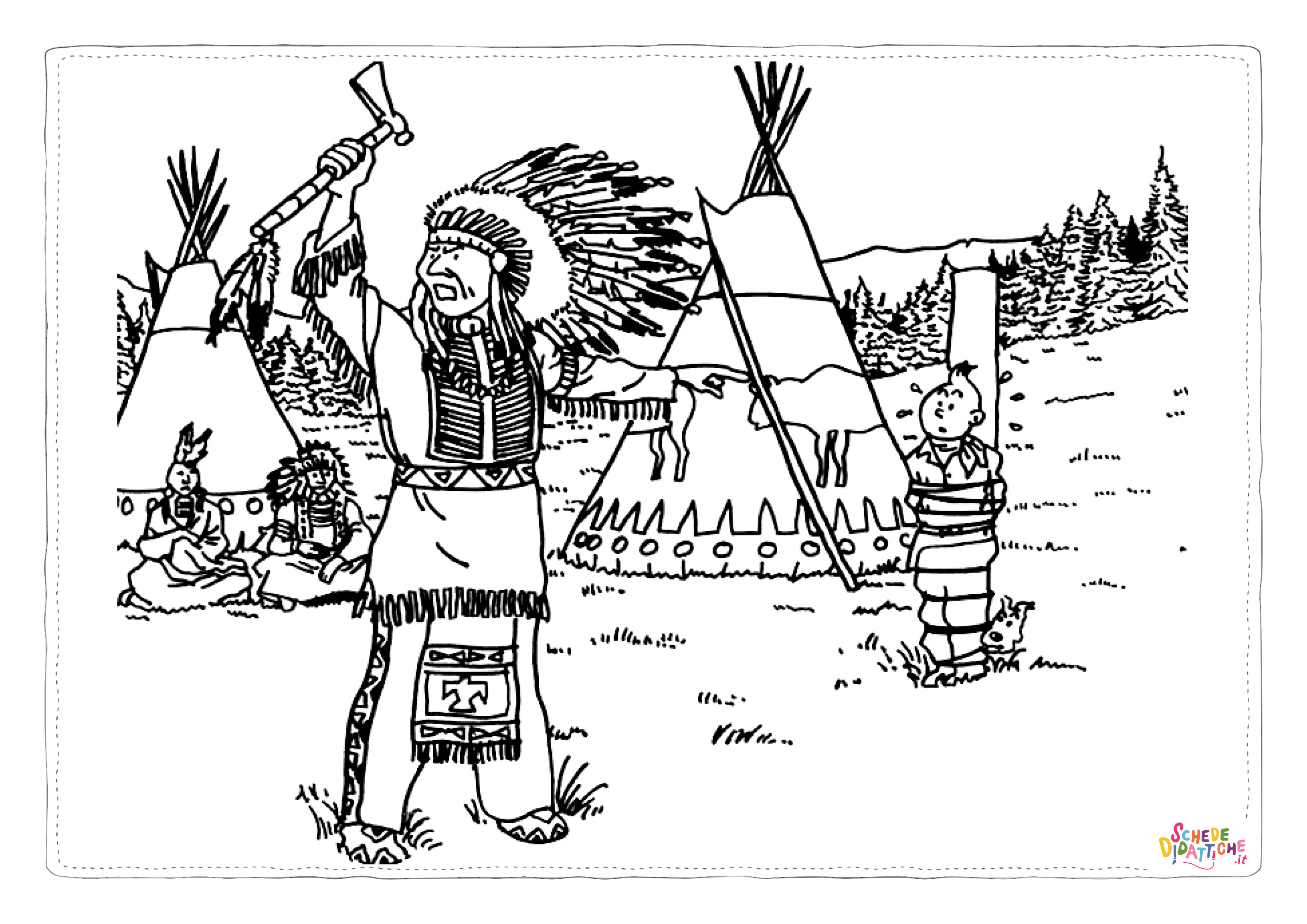 Disegno "Disegno di Indiani d'America da stampare e colorare 50" Disegno di Indiani d'America da stampare e colorare 50