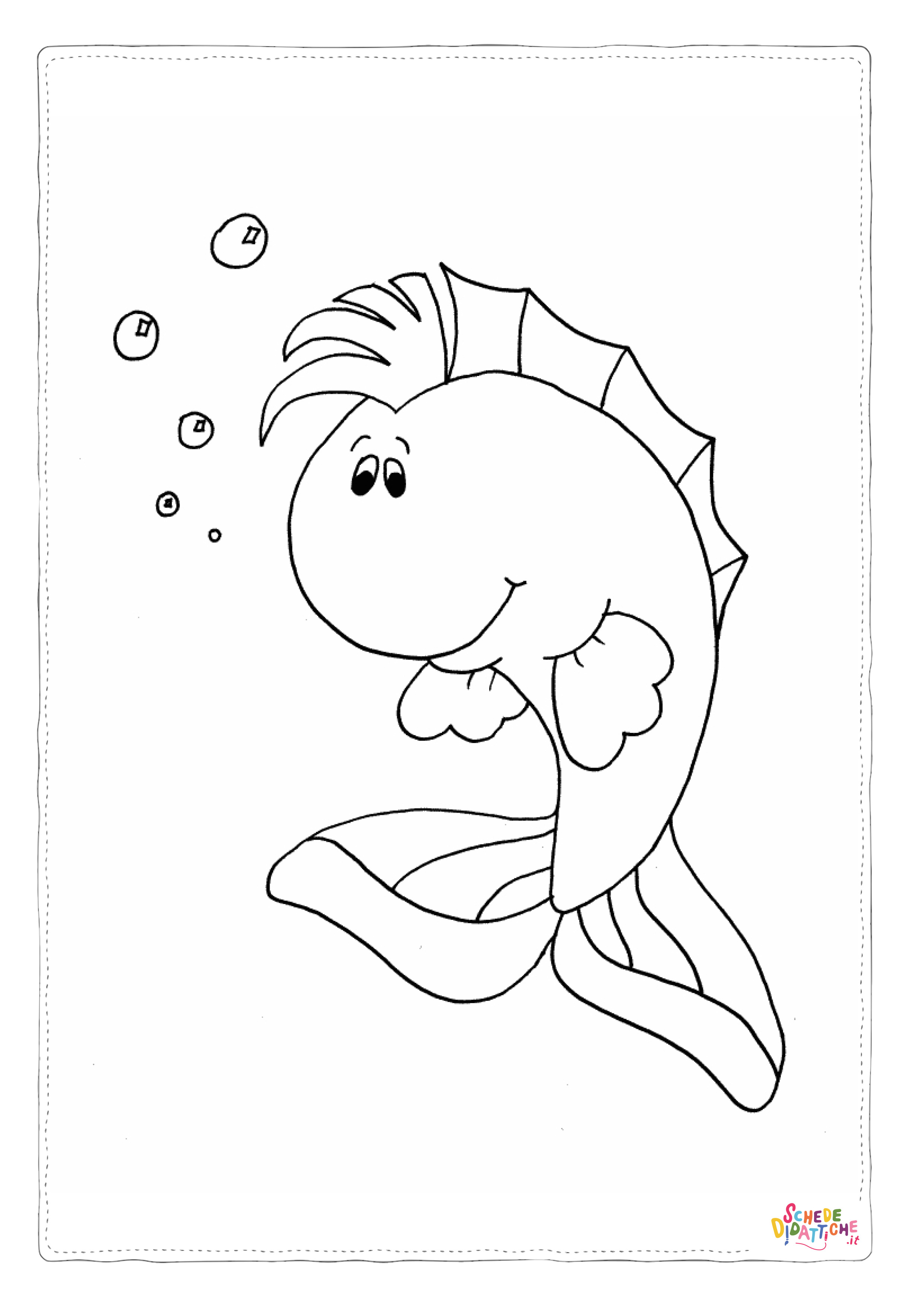 Disegno "Disegno di pesce da stampare e colorare 122" Disegno di pesce da stampare e colorare 122