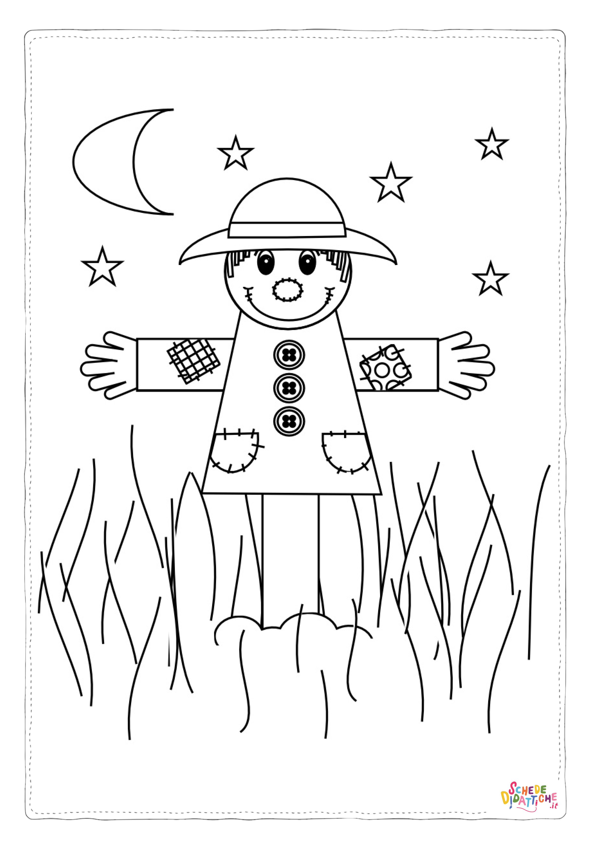 Disegno "Disegno di spaventapasseri da stampare e colorare 10" Disegno di spaventapasseri da stampare e colorare 10