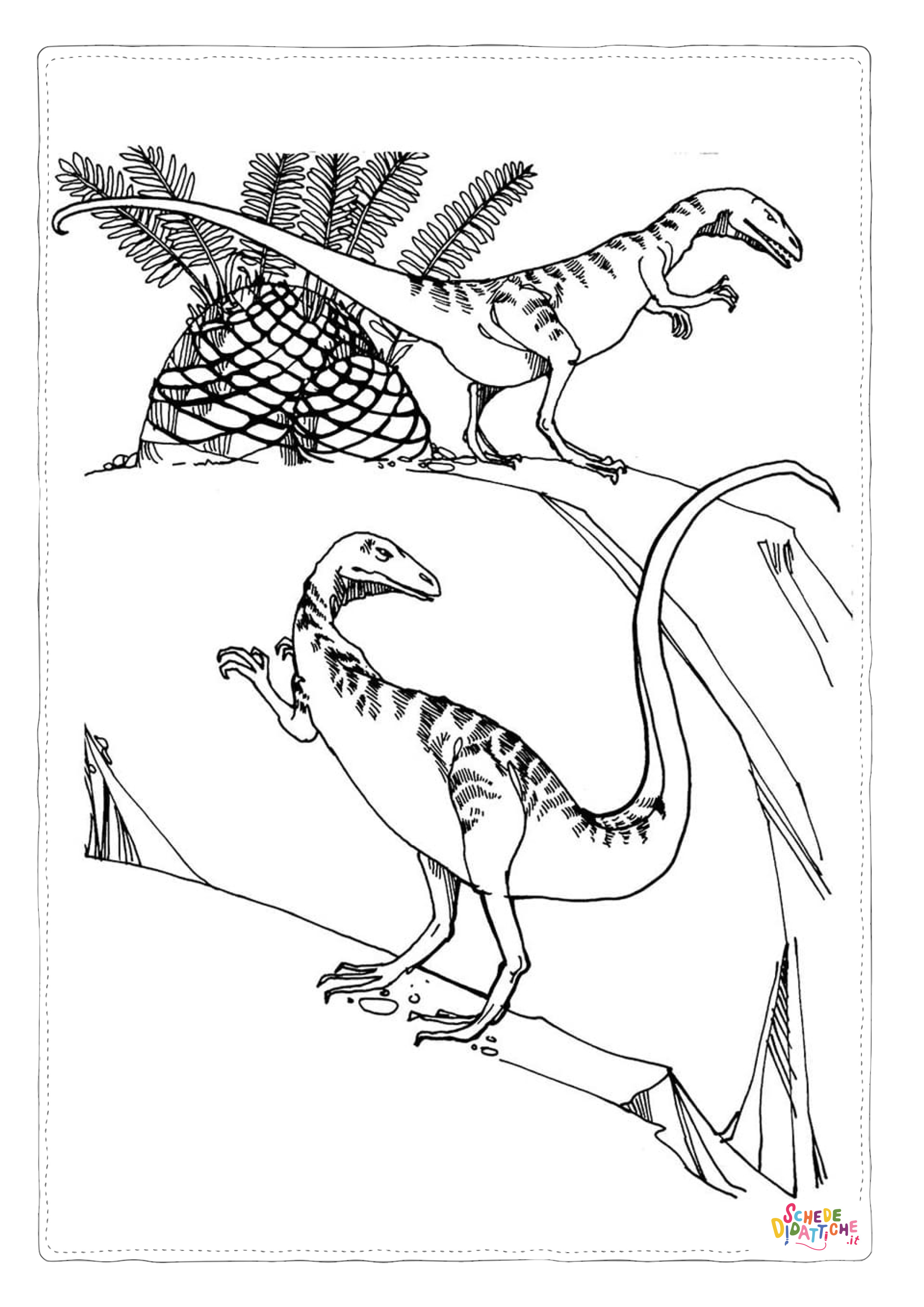 Disegno "Disegno di Velociraptor da stampare e colorare 16" Disegno di Velociraptor da stampare e colorare 16