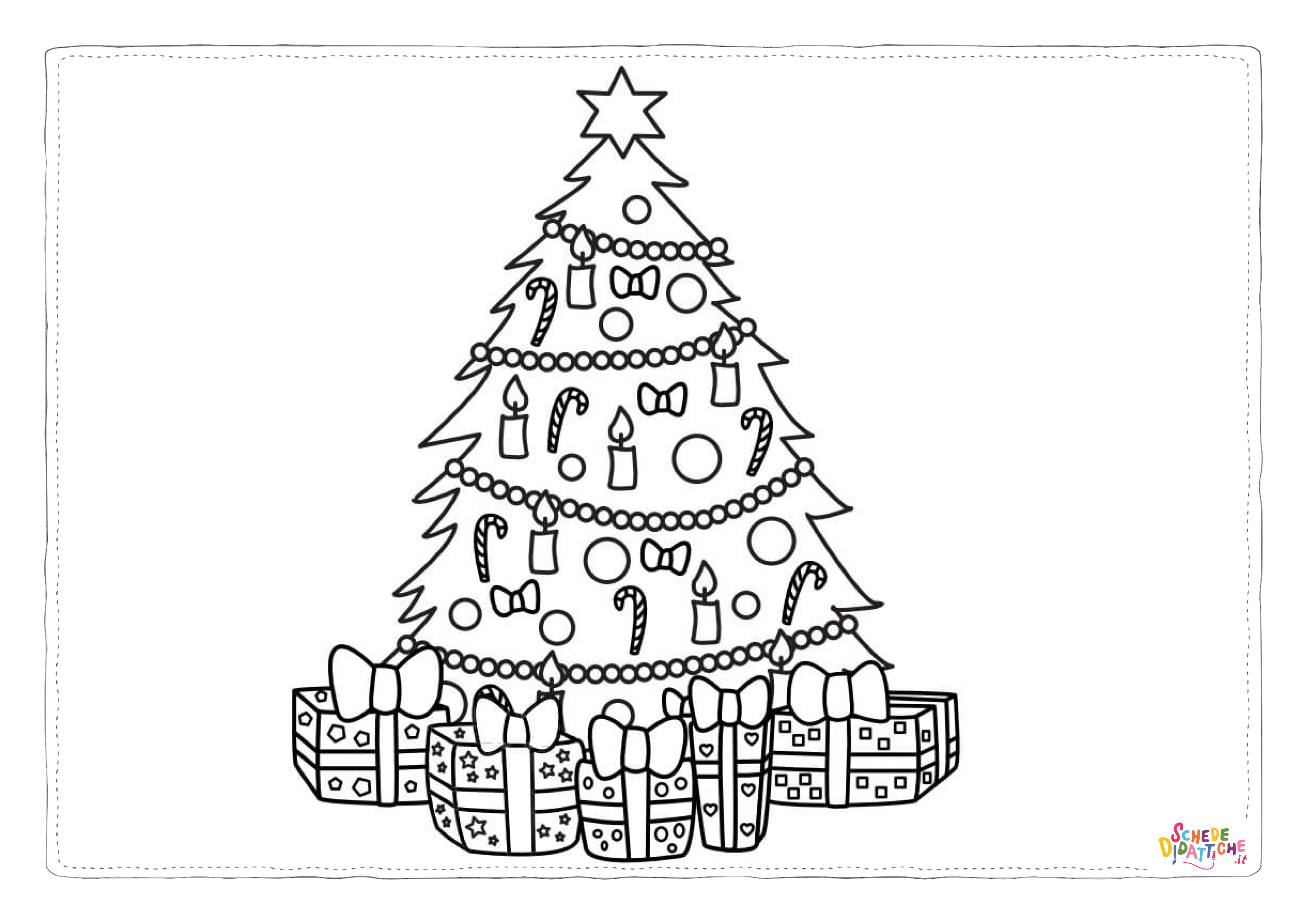 Disegno "Disegno di albero di Natale da stampare e colorare 158" Disegno di albero di Natale da stampare e colorare 158
