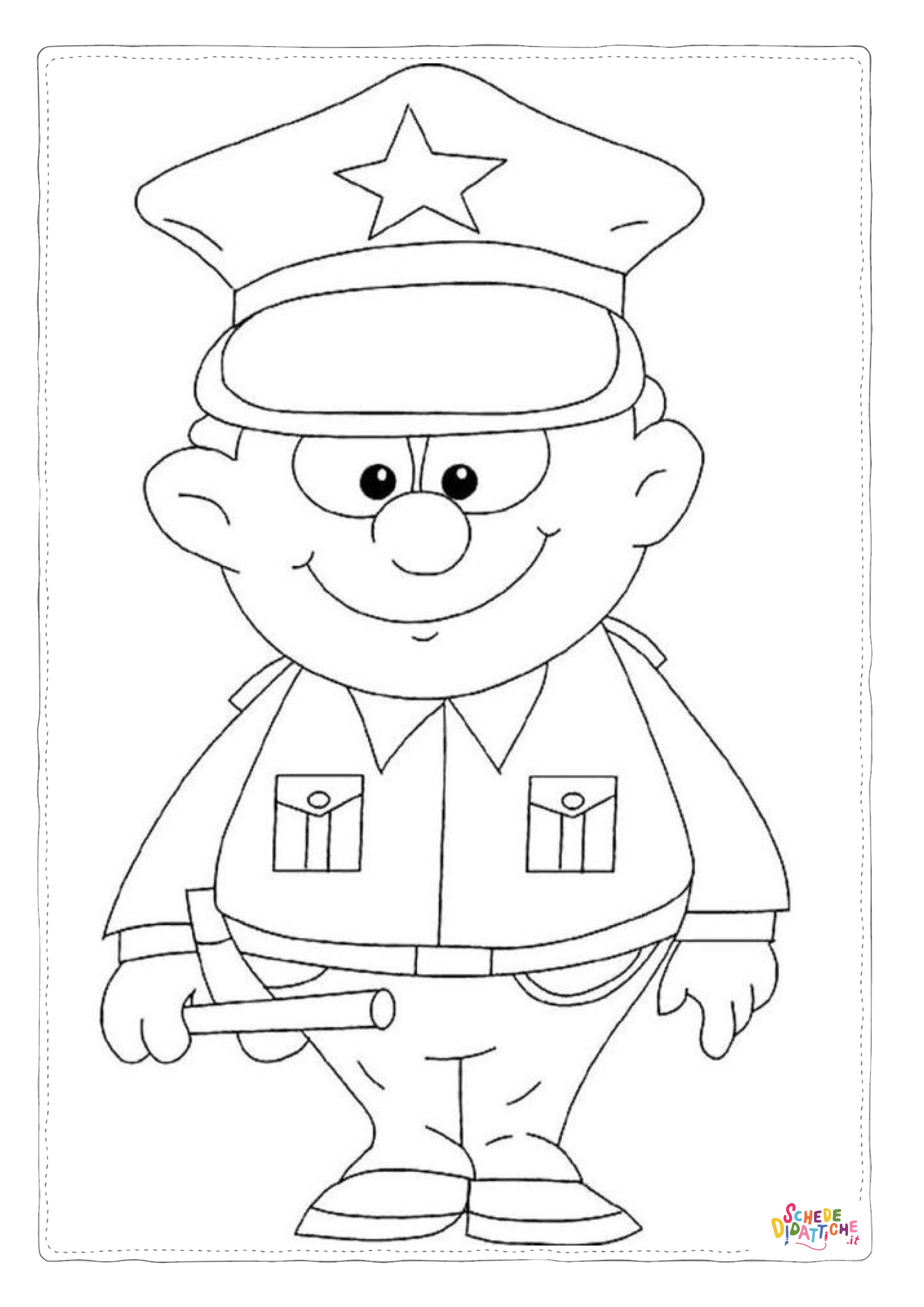 Disegno "Disegno di poliziotto da stampare e colorare 10" Disegno di poliziotto da stampare e colorare 10