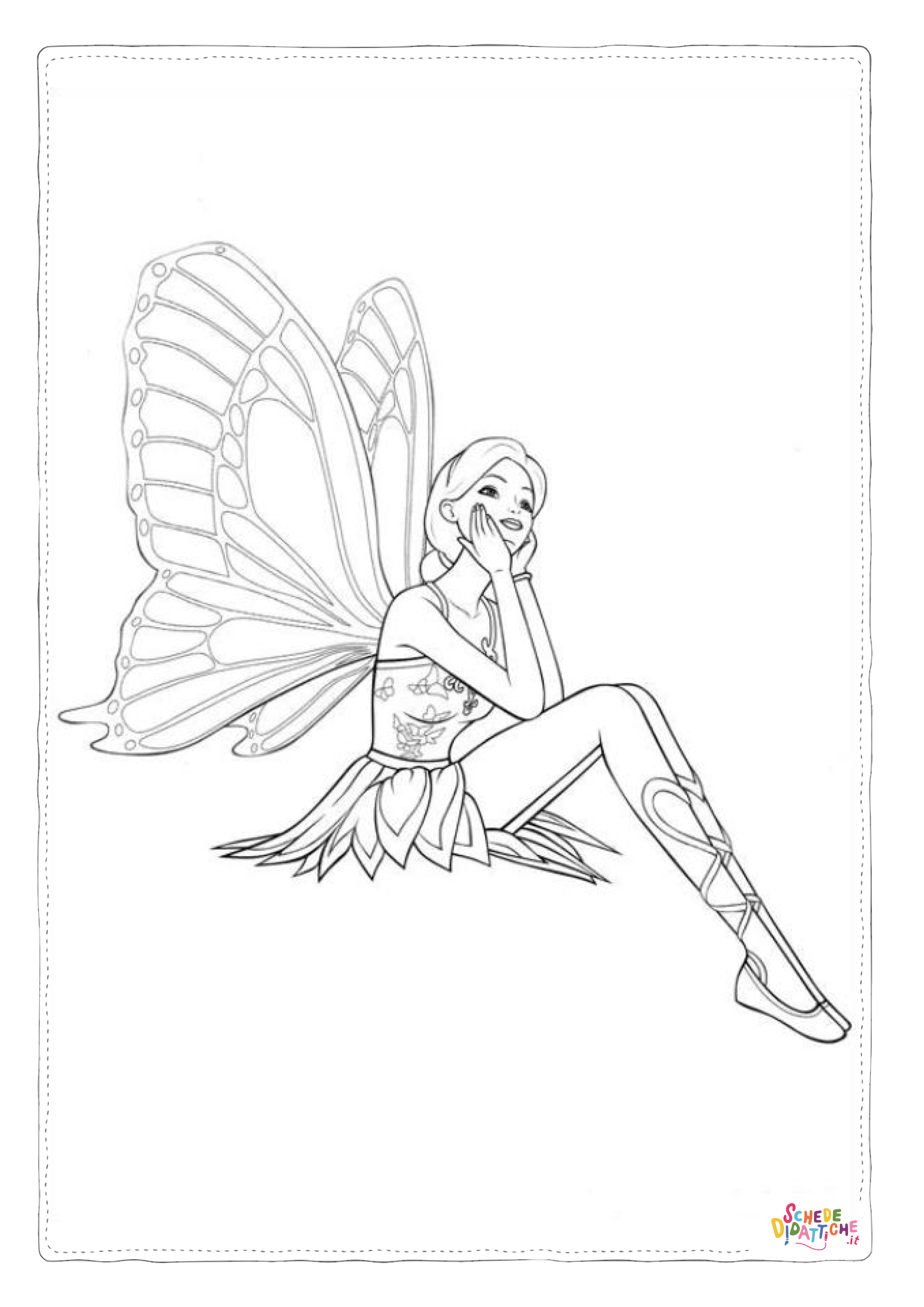 Disegno "Disegno di Barbie Fatina da stampare e colorare" Disegno di Barbie Fatina da stampare e colorare