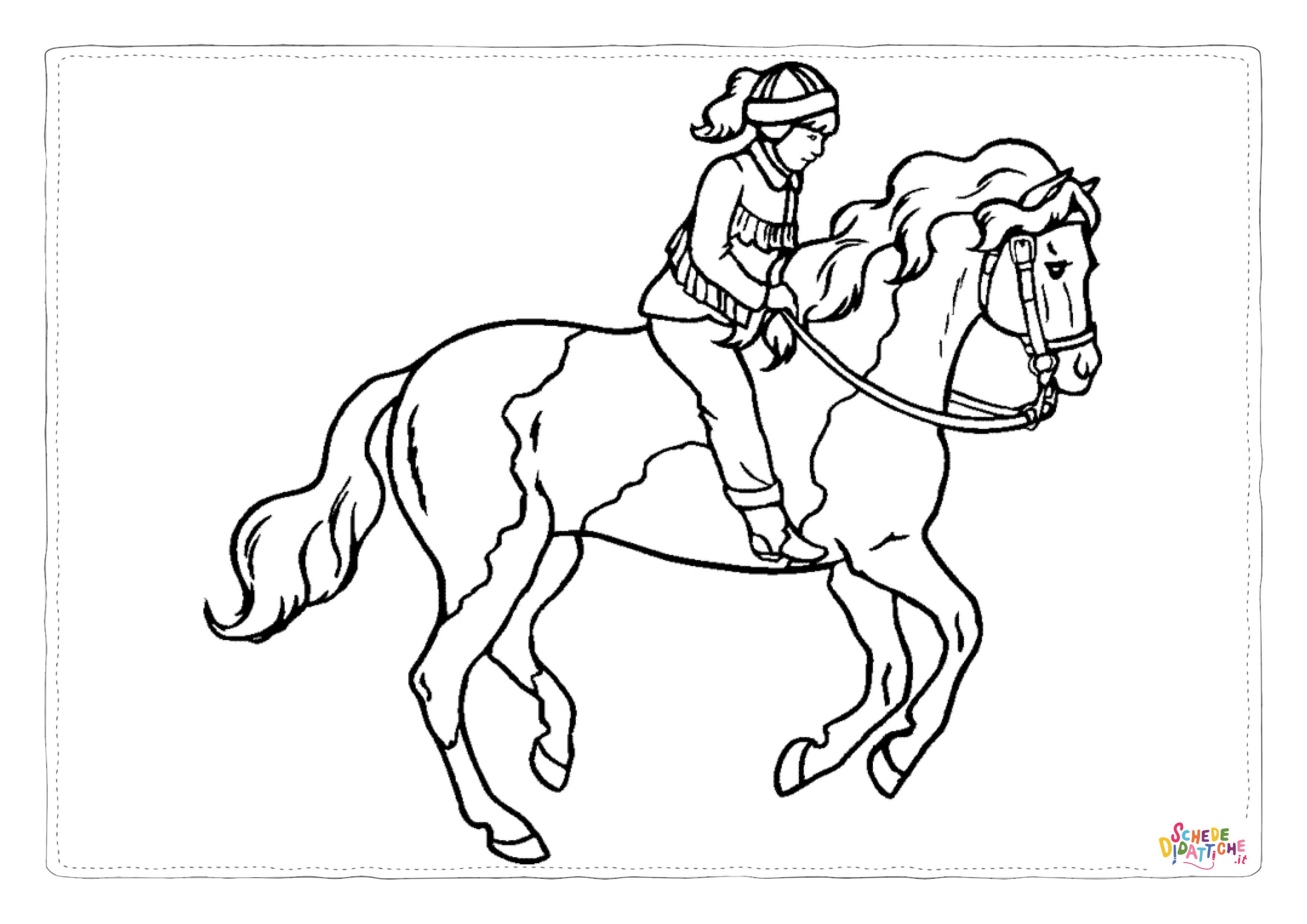Disegno di equitazione da stampare e colorare 19