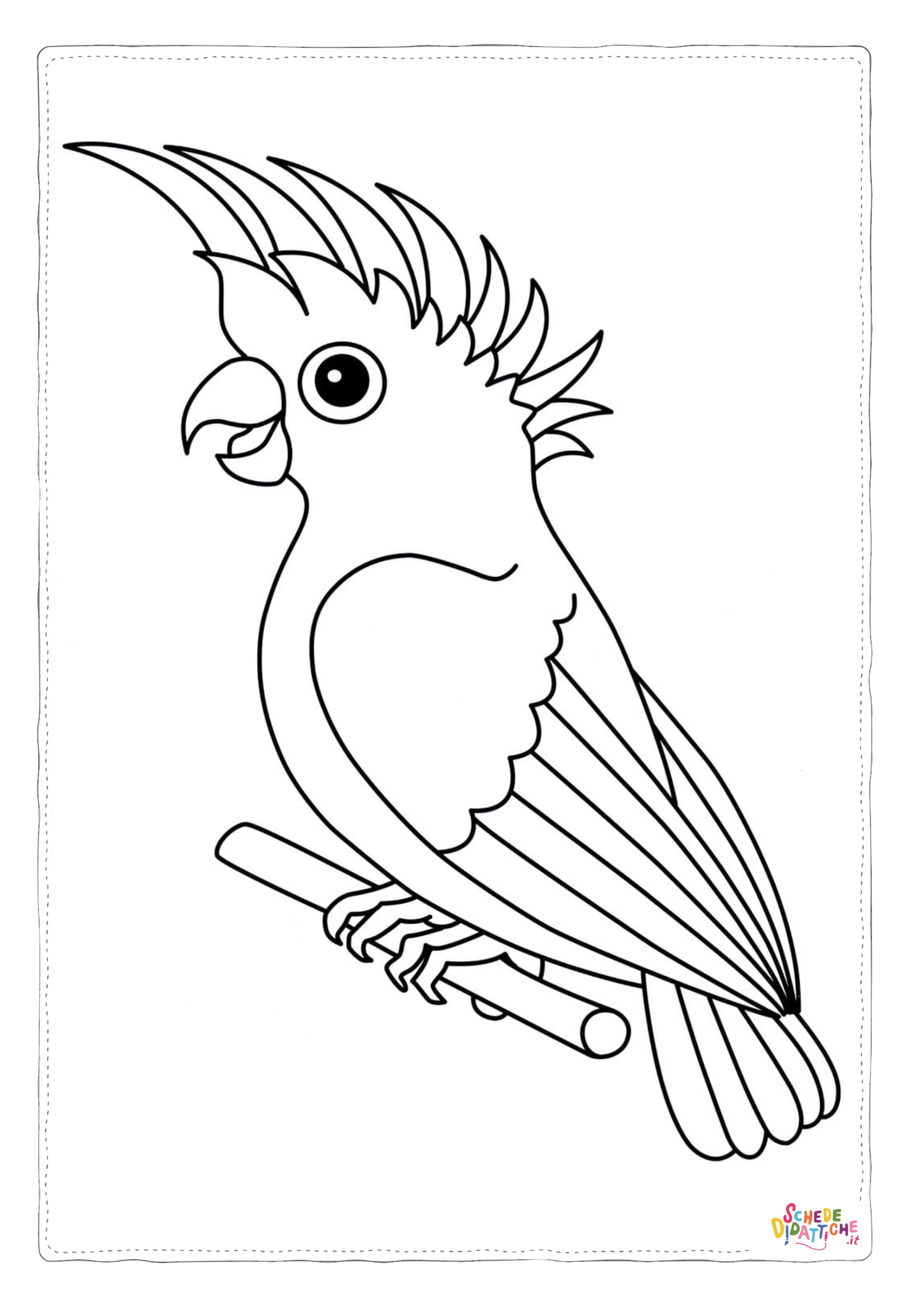 Disegno "Disegno di pappagallo da stampare e colorare 114" Disegno di pappagallo da stampare e colorare 114