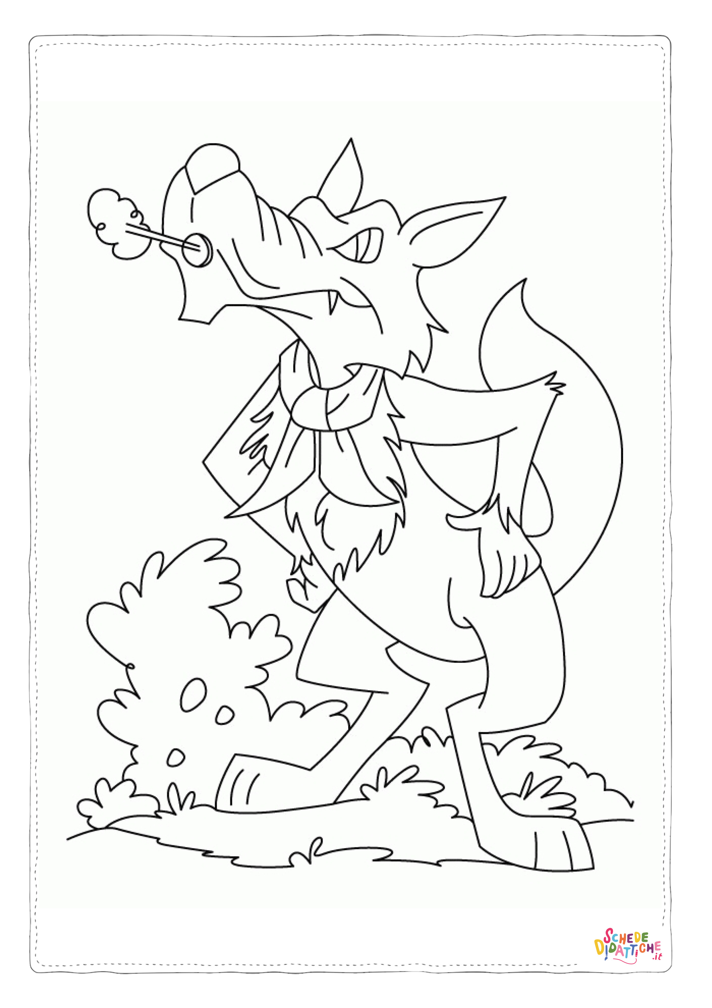 Disegno di lupo da stampare e colorare 31