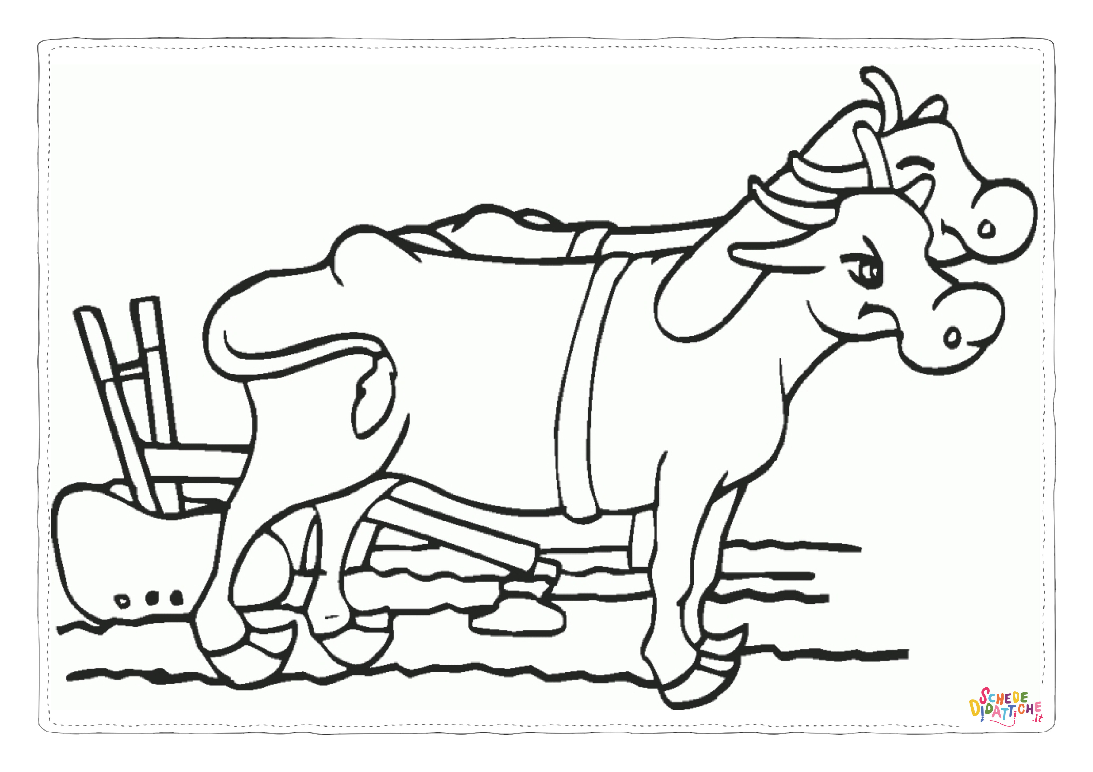 Disegno "Disegno di mucca da stampare e colorare 53" Disegno di mucca da stampare e colorare 53