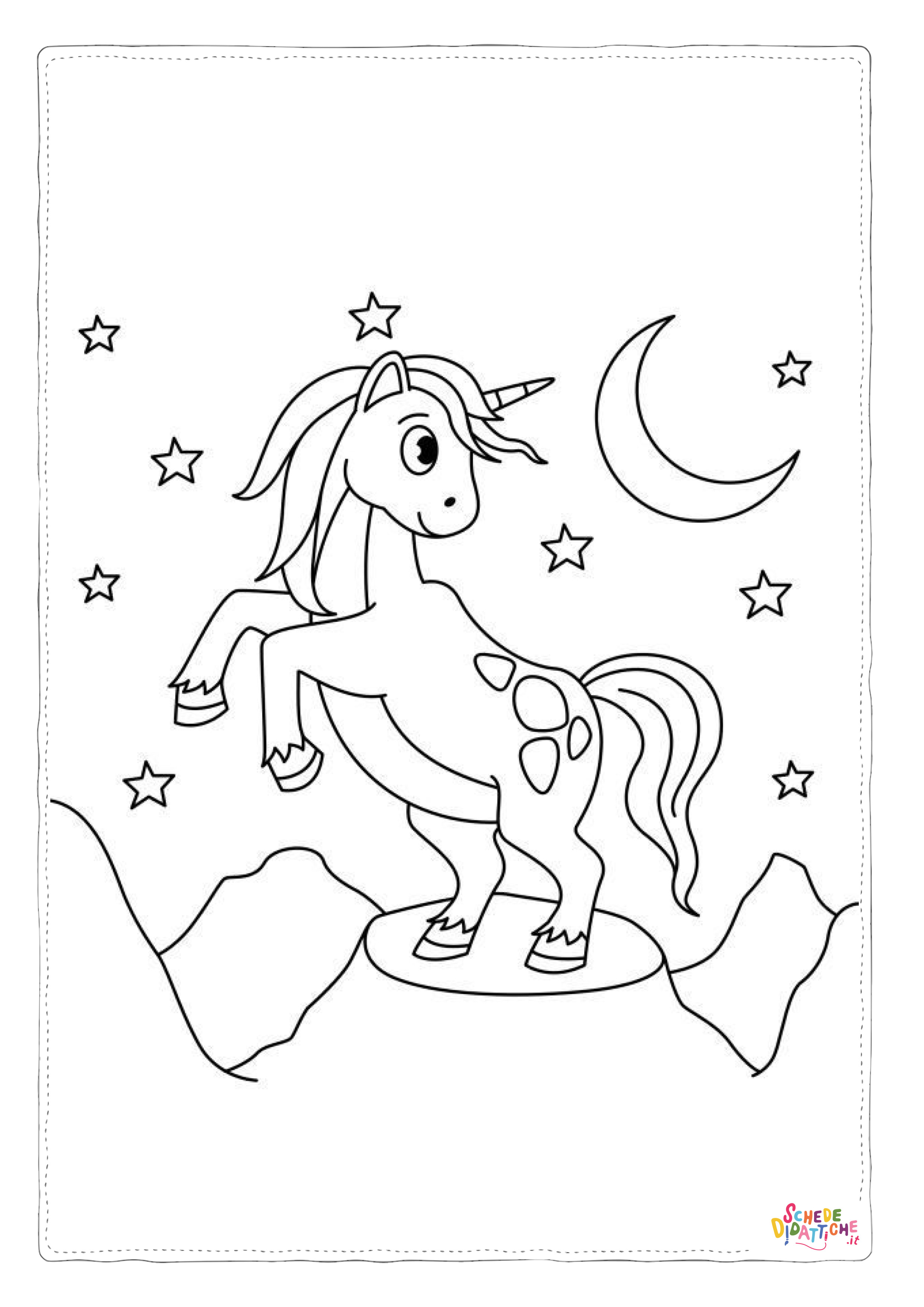 Disegno "Disegno di unicorno da stampare e colorare 82" Disegno di unicorno da stampare e colorare 82