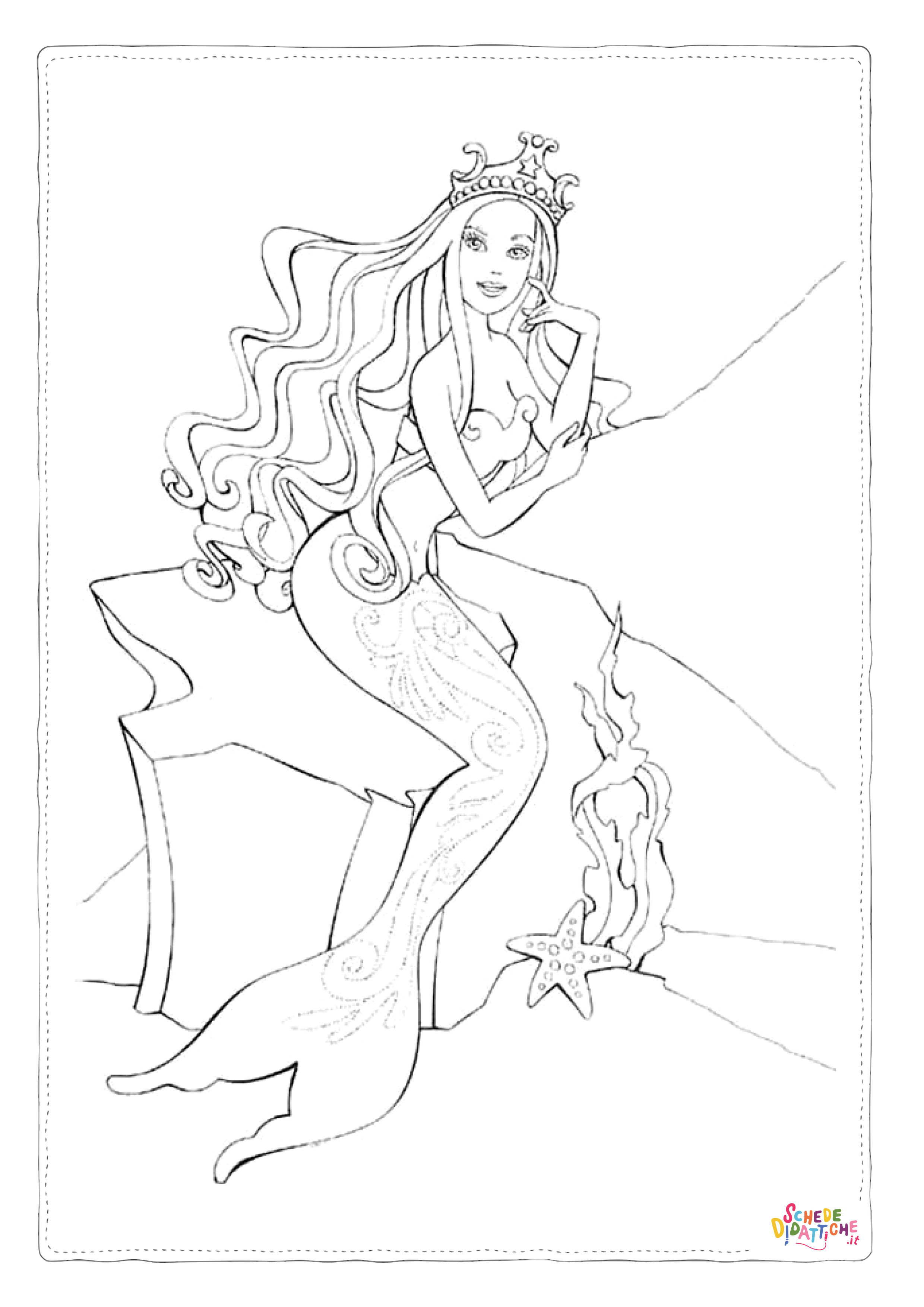 Disegno "Disegno di sirena da stampare e colorare 11" Disegno di sirena da stampare e colorare 11