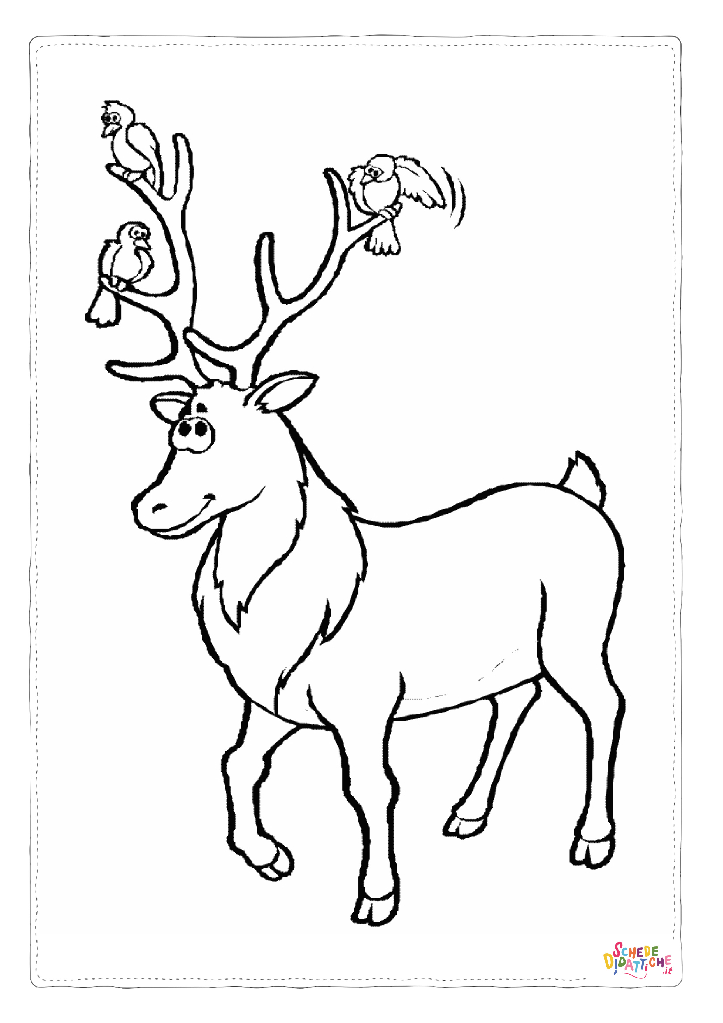 Disegno di renna di Natale da stampare e colorare 18