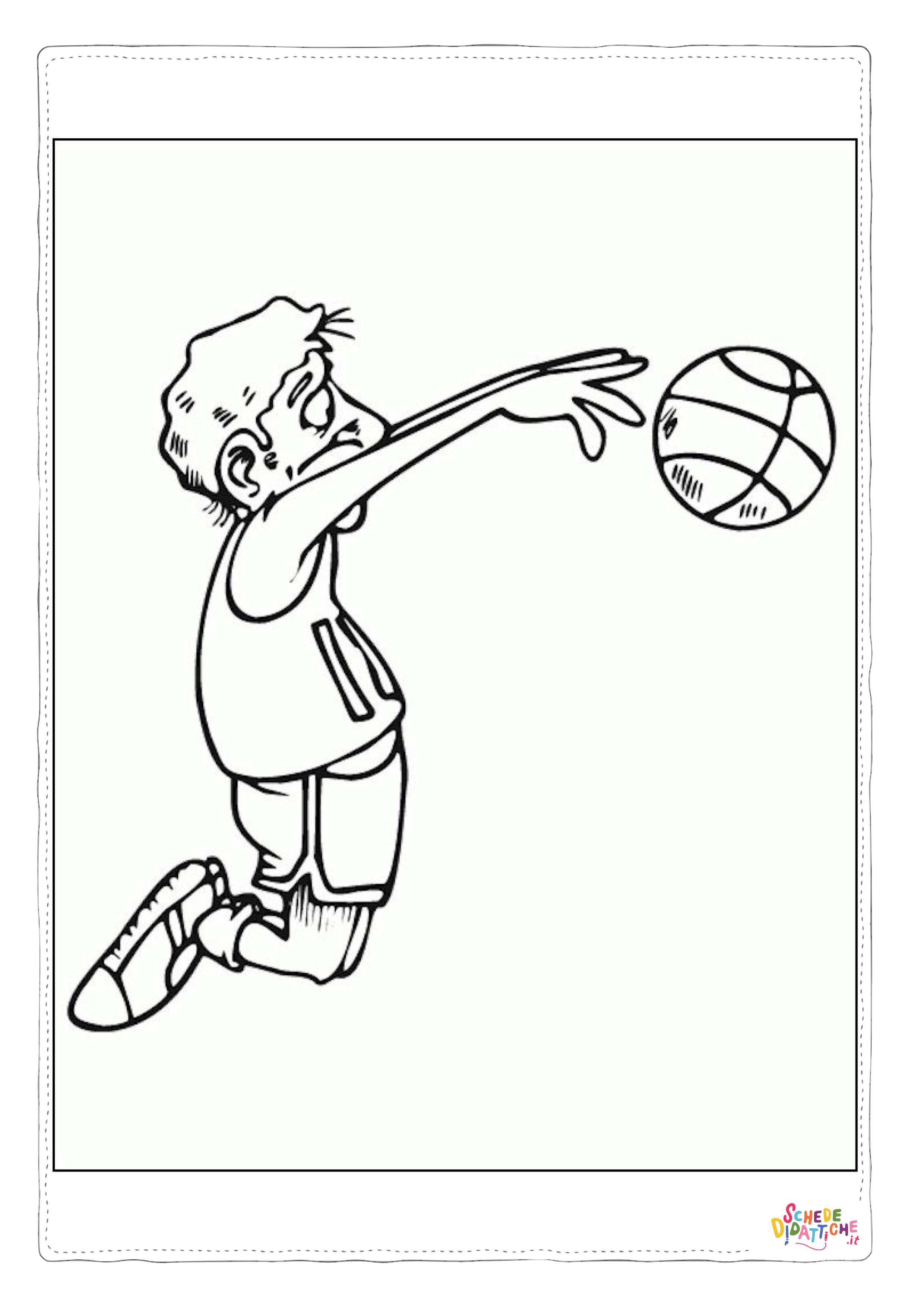Disegno "Disegno di basket da stampare e colorare 1" Disegno di basket da stampare e colorare 1