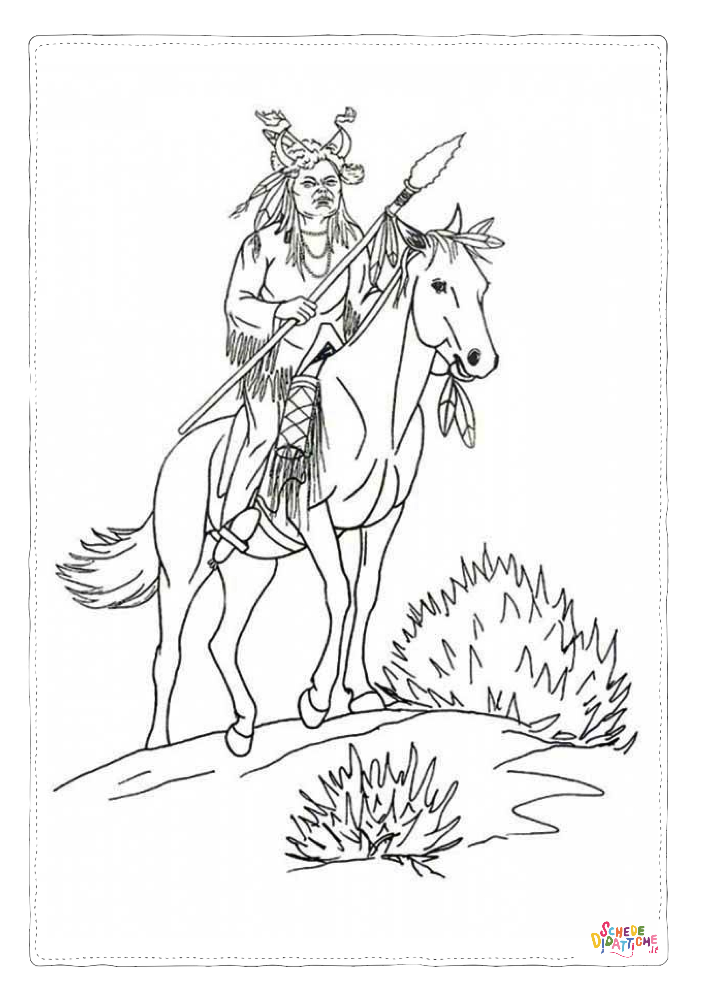 Disegno di Indiani d'America da stampare e colorare 78