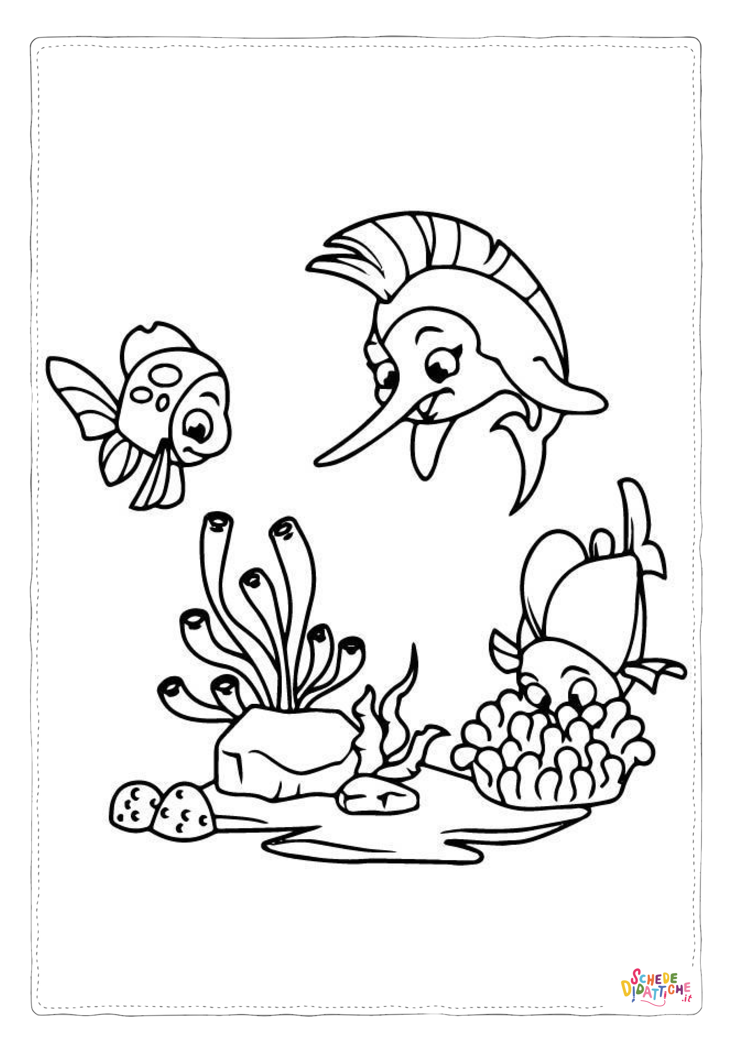 Disegno "Disegno di pesce da stampare e colorare 313" Disegno di pesce da stampare e colorare 313