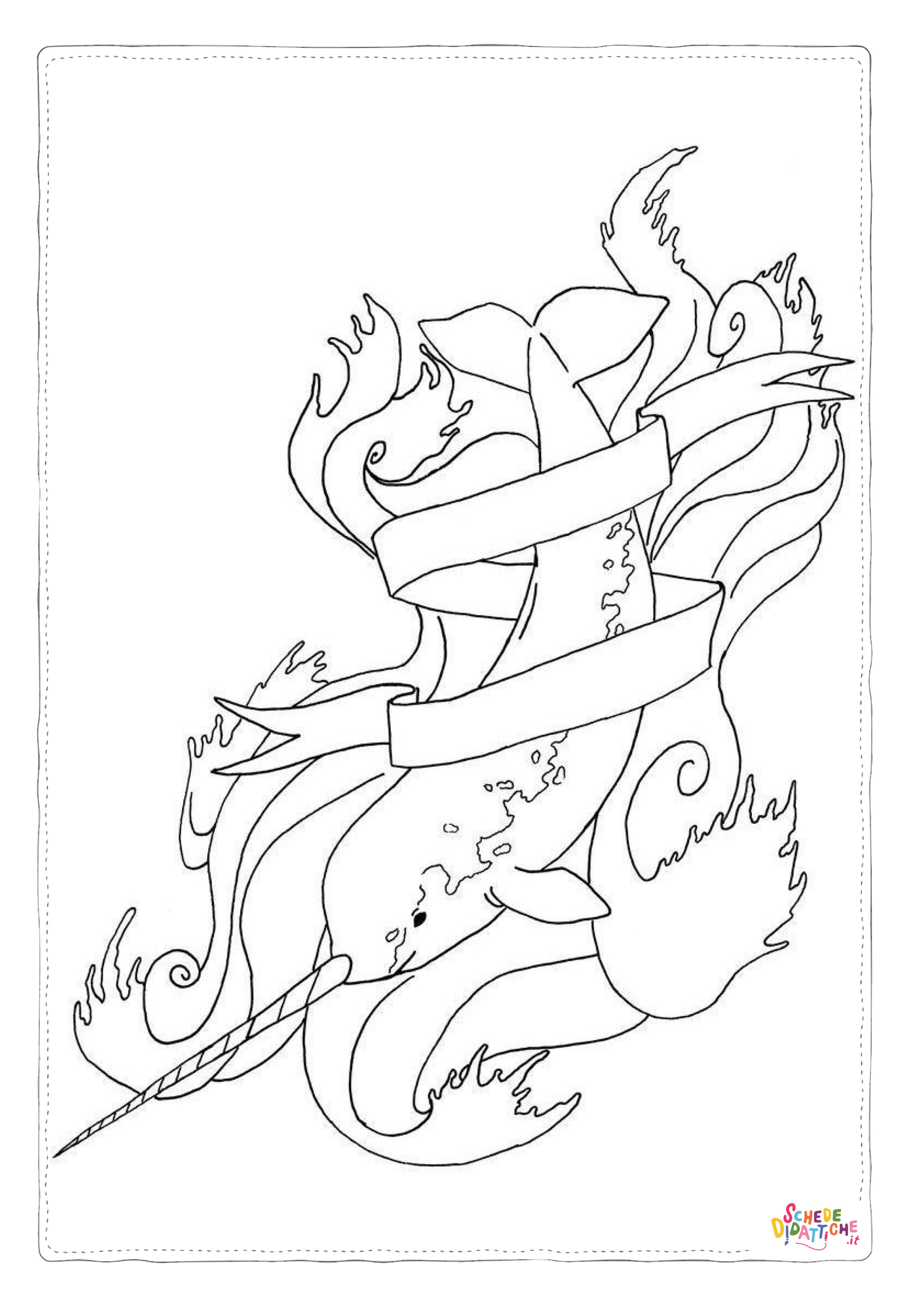 Disegno di narvalo da stampare e colorare 7