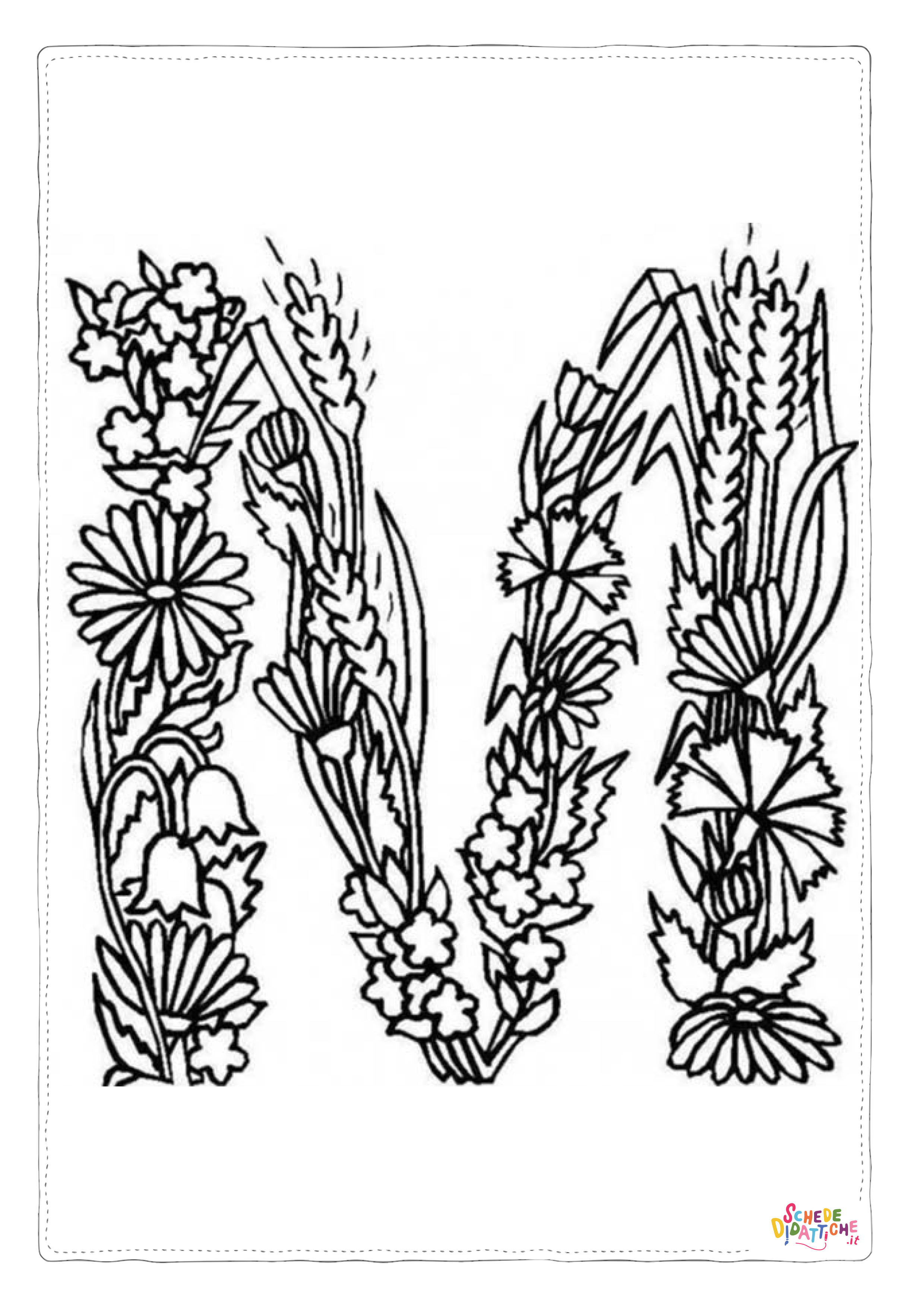 Disegno "Disegno di lettera dell'alfabeto da stampare e colorare 110" Disegno di lettera dell'alfabeto da stampare e colorare 110