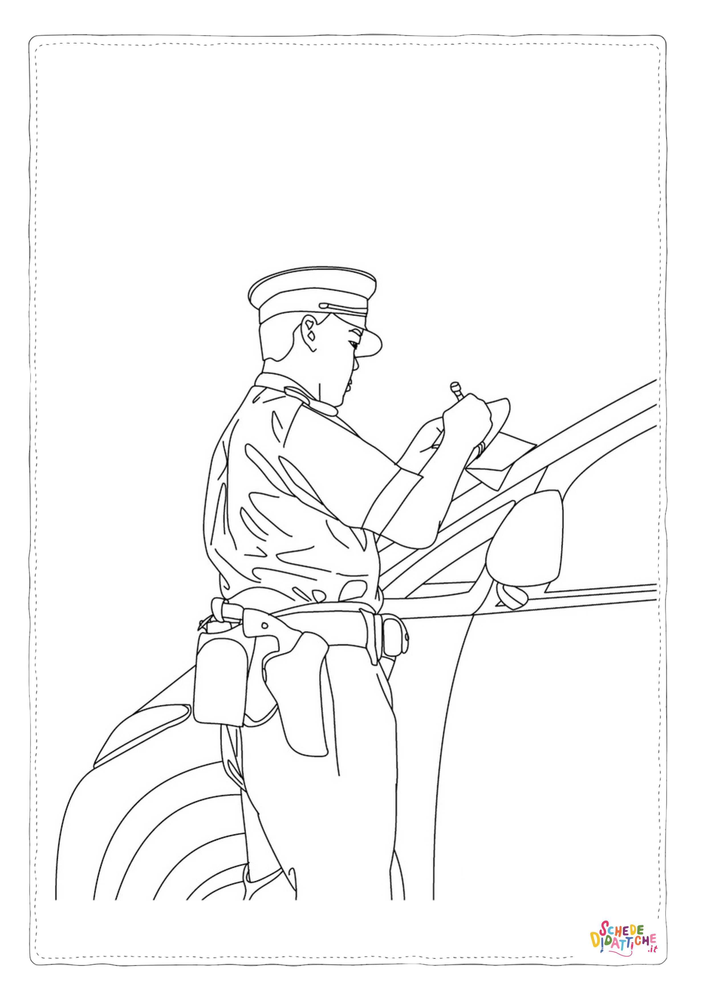 Disegno "Disegno di poliziotto da stampare e colorare 14" Disegno di poliziotto da stampare e colorare 14