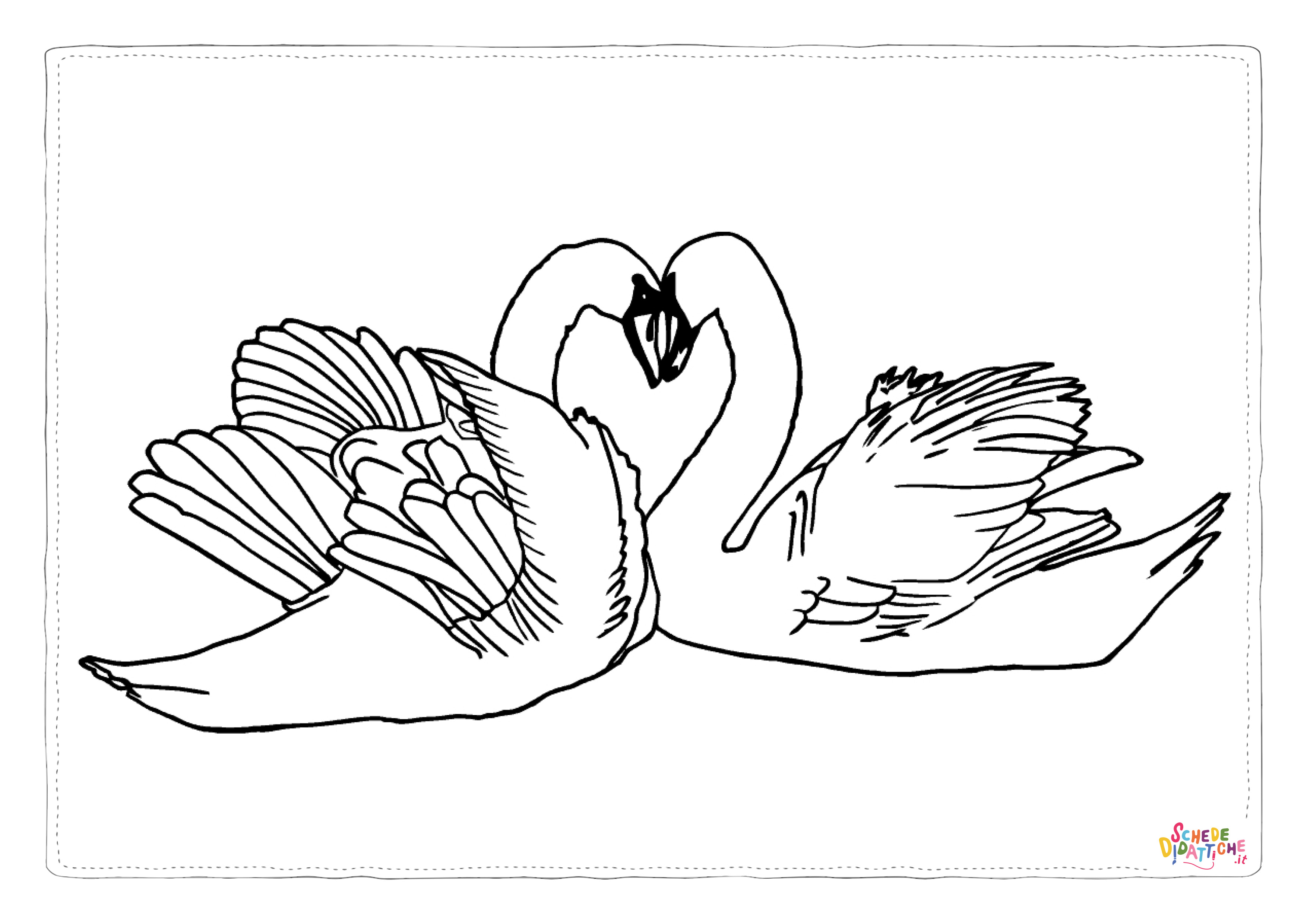 Disegno "Disegno di cigno da stampare e colorare 5" Disegno di cigno da stampare e colorare 5