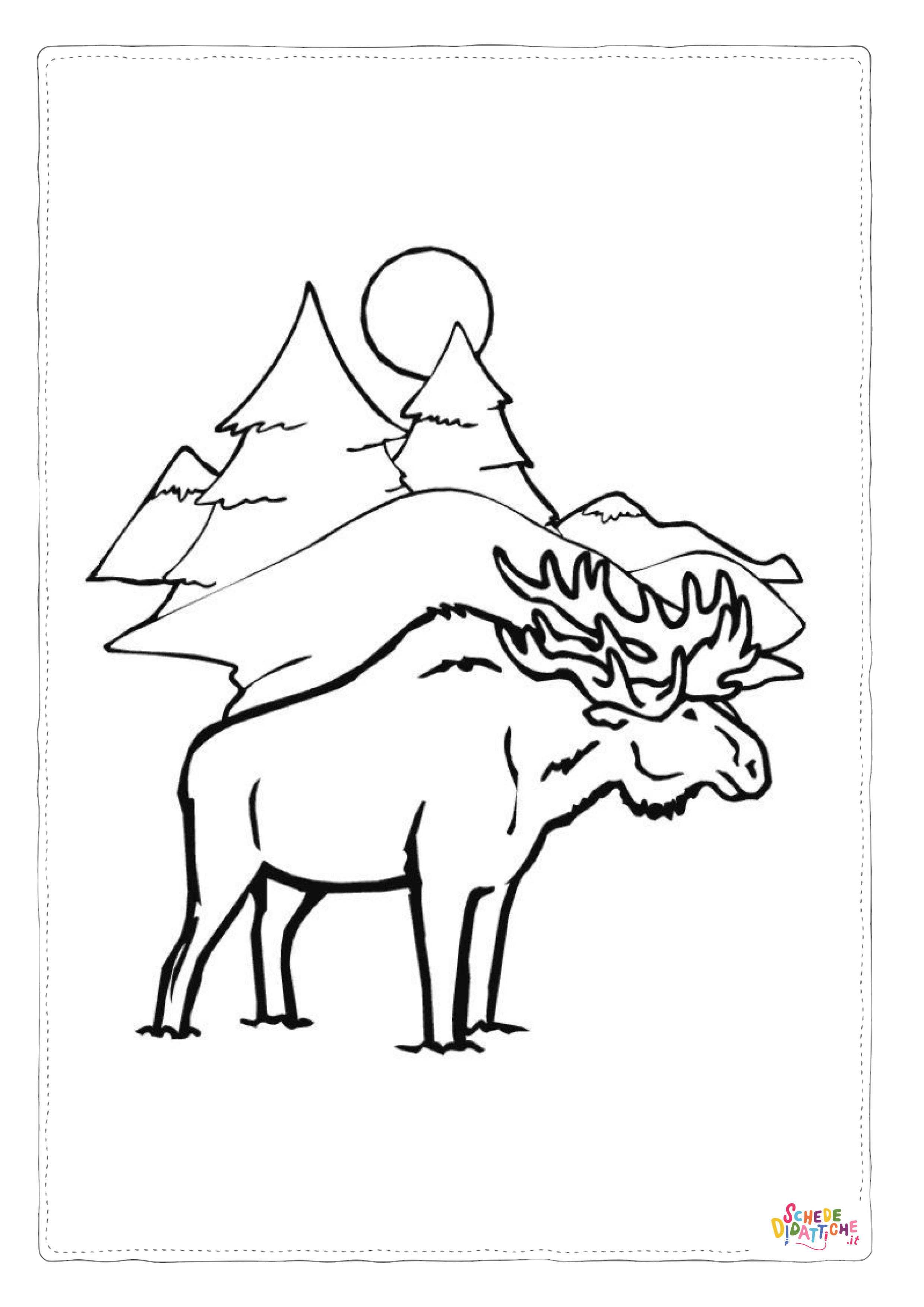 Disegno "Disegno di alce da stampare e colorare 15" Disegno di alce da stampare e colorare 15