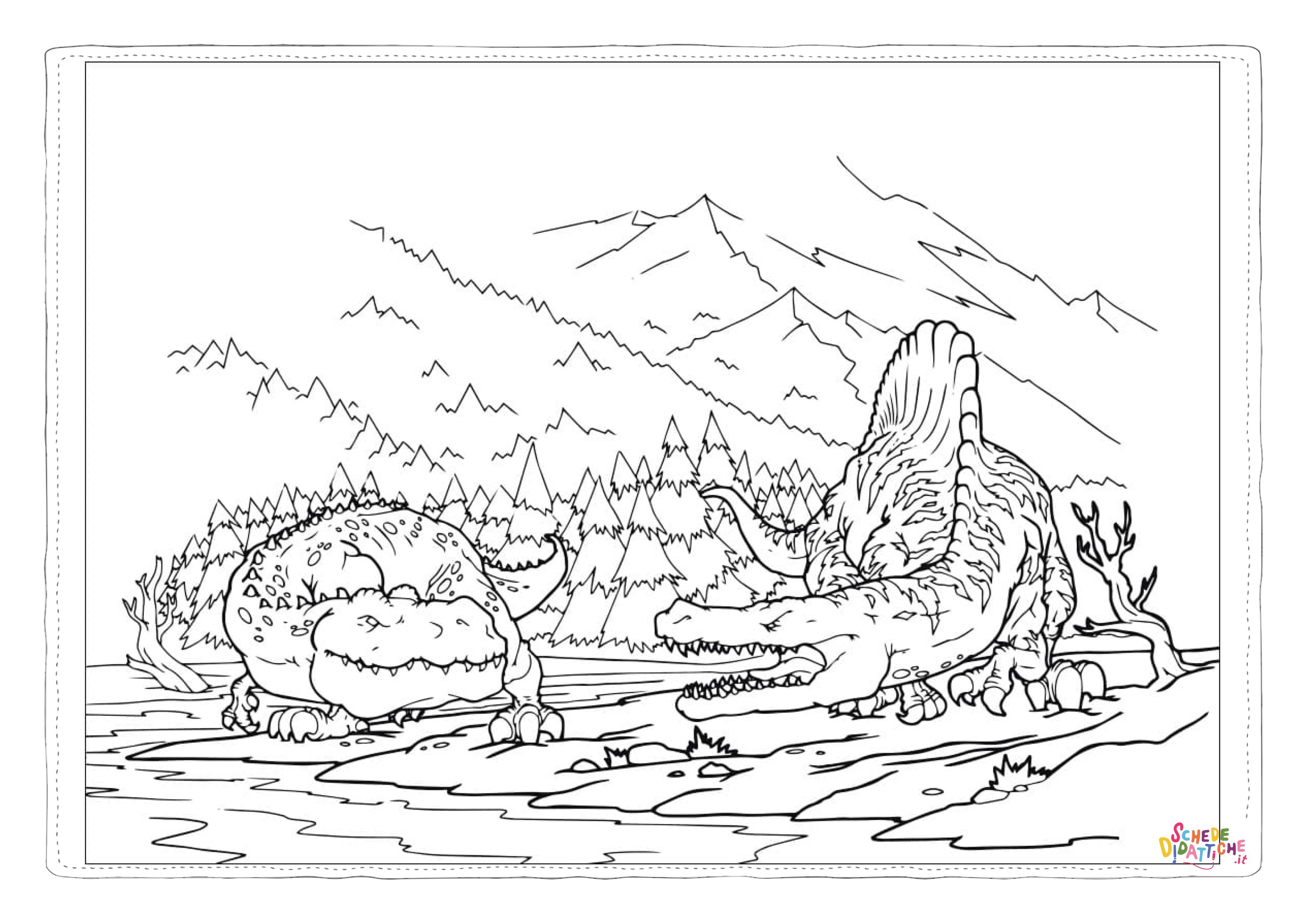 Disegno "Disegno di Spinosauro da stampare e colorare" Disegno di Spinosauro da stampare e colorare